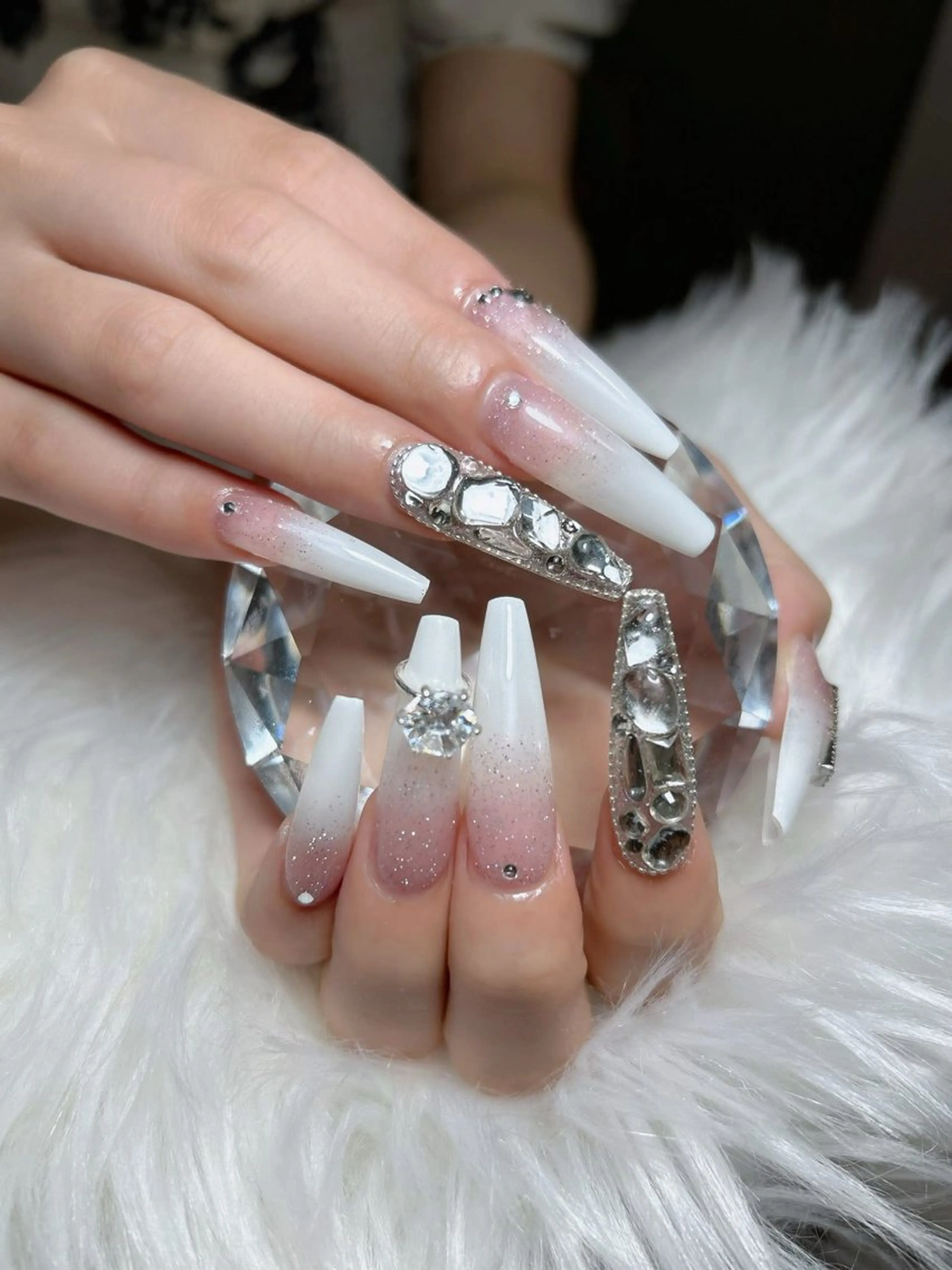 ネイル アートネイル オーロラネイル チークネイル 長さ出し フットネイル Smile nails92のネイルデザイン