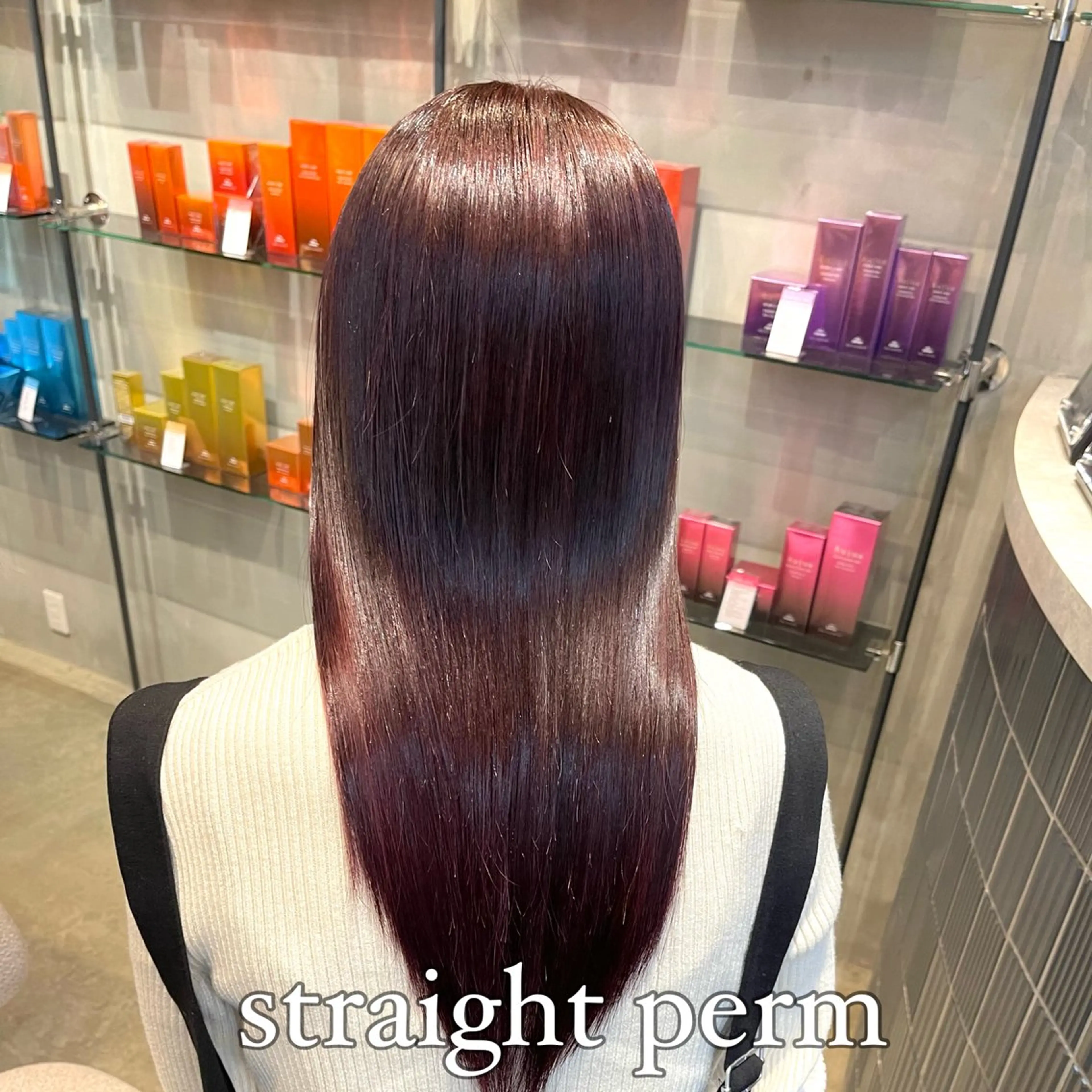 ロング カラー パーマ カット ヘアカラー 縮毛矯正 トリートメント 髪質改善縮毛矯正 韓国レイヤー大濱快斗のヘアスタイル