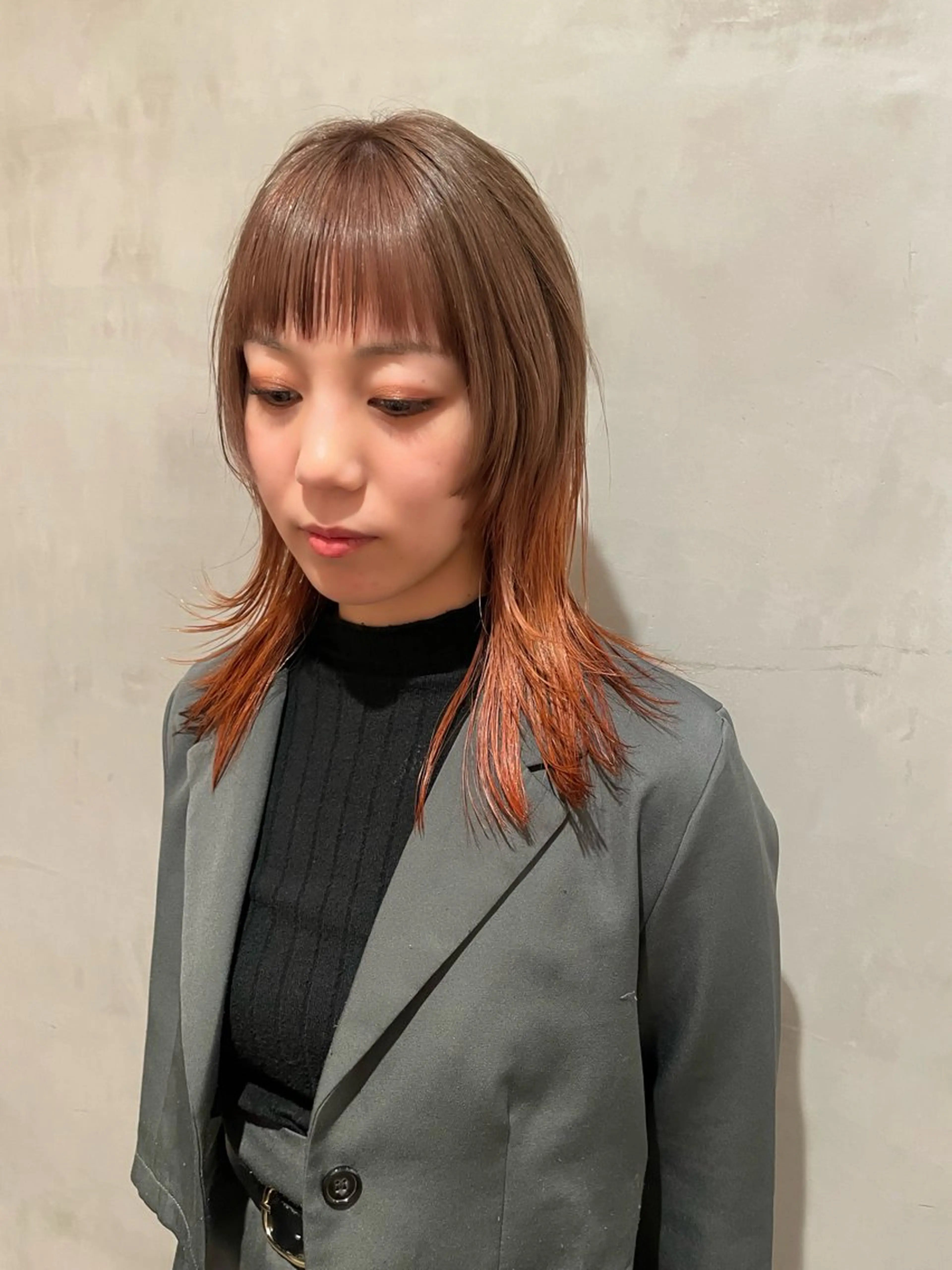 セミロング カラー ヘアカラー トリートメント 優 作のヘアスタイル