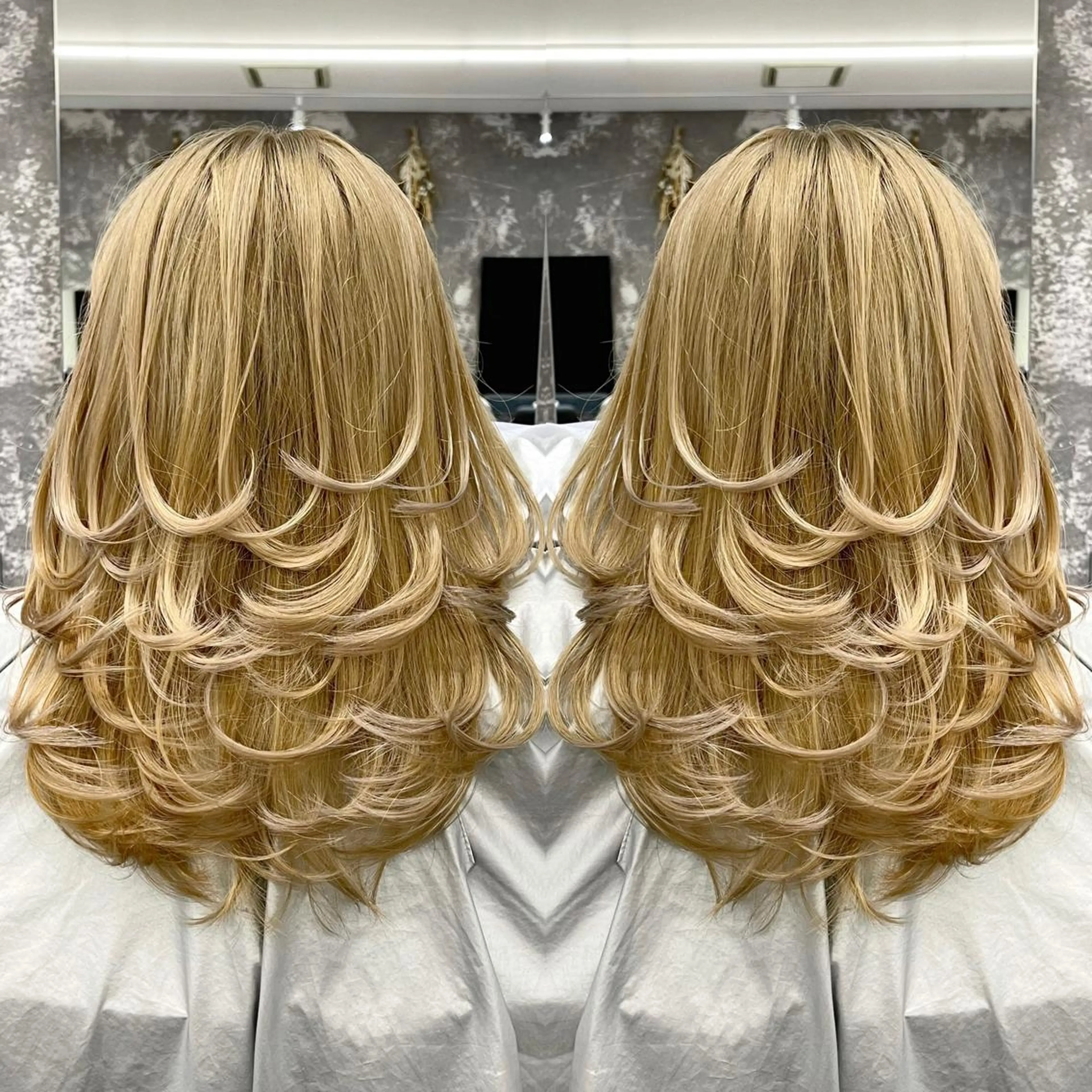 ミディアム カラー ヘアアレンジ バレイヤージュ デザインカラー ハイライトカラー 外国人風カラー ハイライト アンドウ ユウ/ レイヤーカット/韓国のヘアスタイル