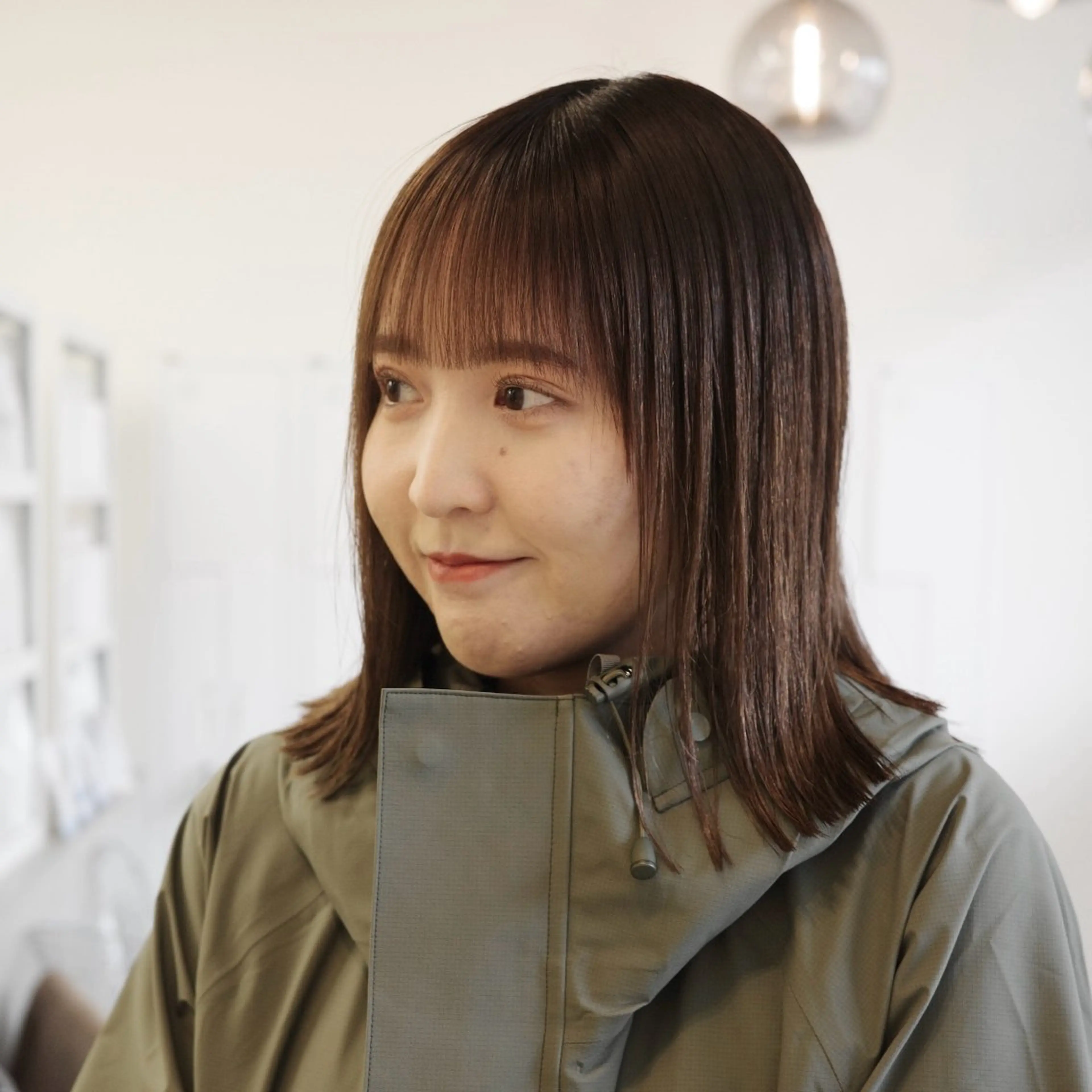 ミディアム カラー ブラウンカラー ボブ クロスパーマ× 透明感カラー✂︎のヘアスタイル