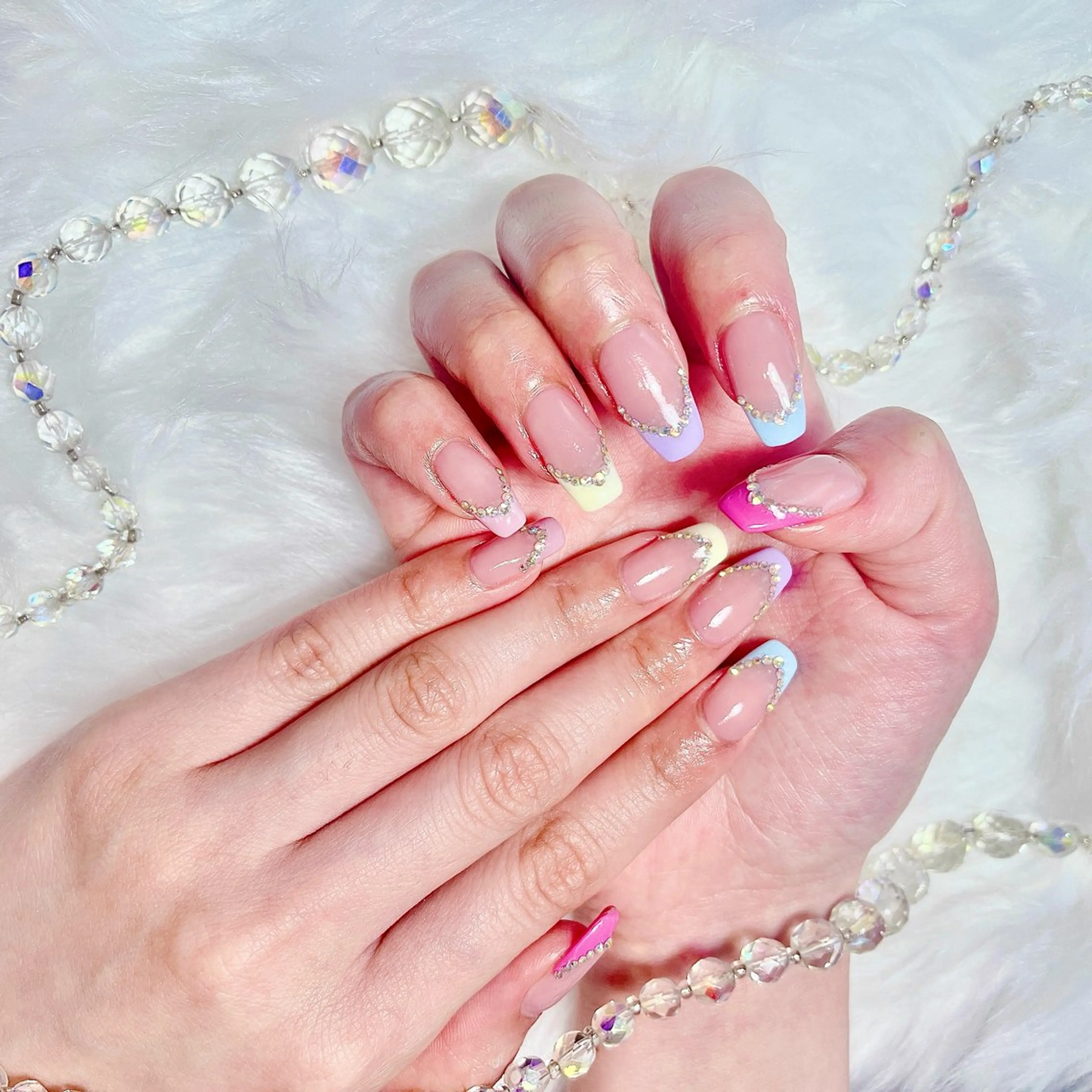 ネイル フレンチネイル 持ち込み パステルネイル Nailsalon Nearのネイルデザイン