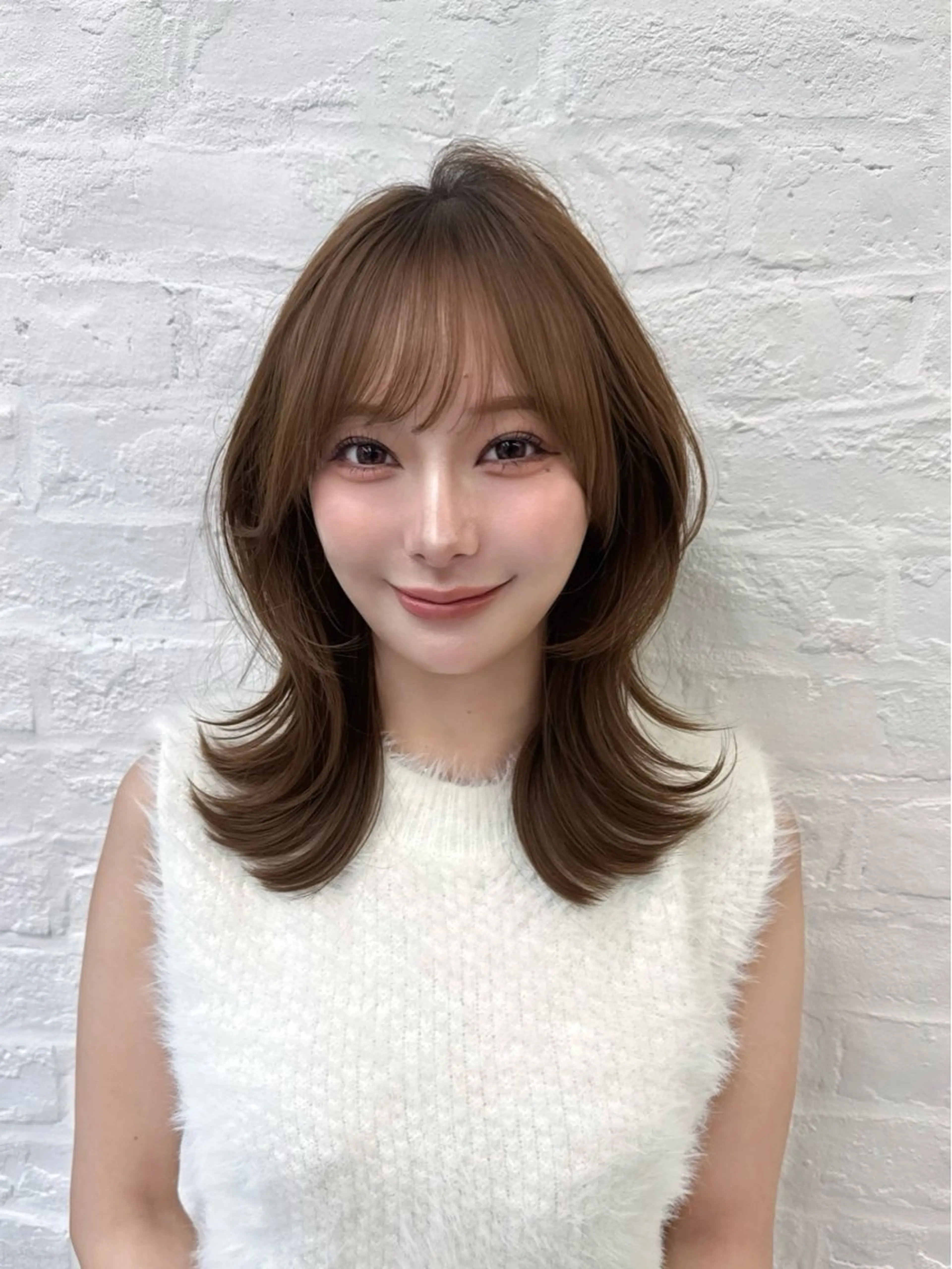 セミロング カラー カット ヘアカラー 高島大登/顔周り /レイヤーカットのヘアスタイル