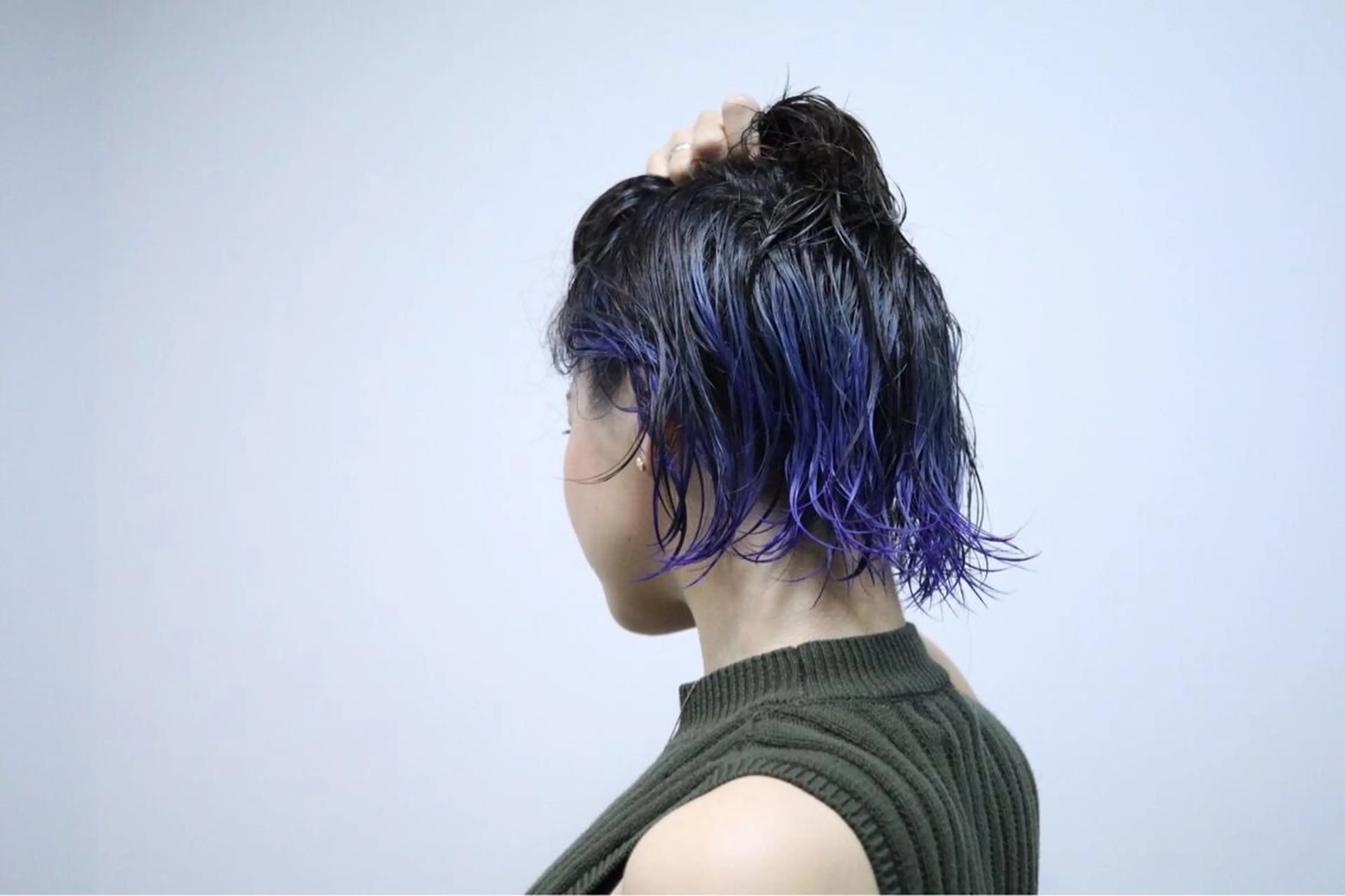 ショート カラー ショートボブ ブリーチ ブルーカラー グラデーションカラー インナーカラー MEN'S特化🌈 KATOのヘアスタイル