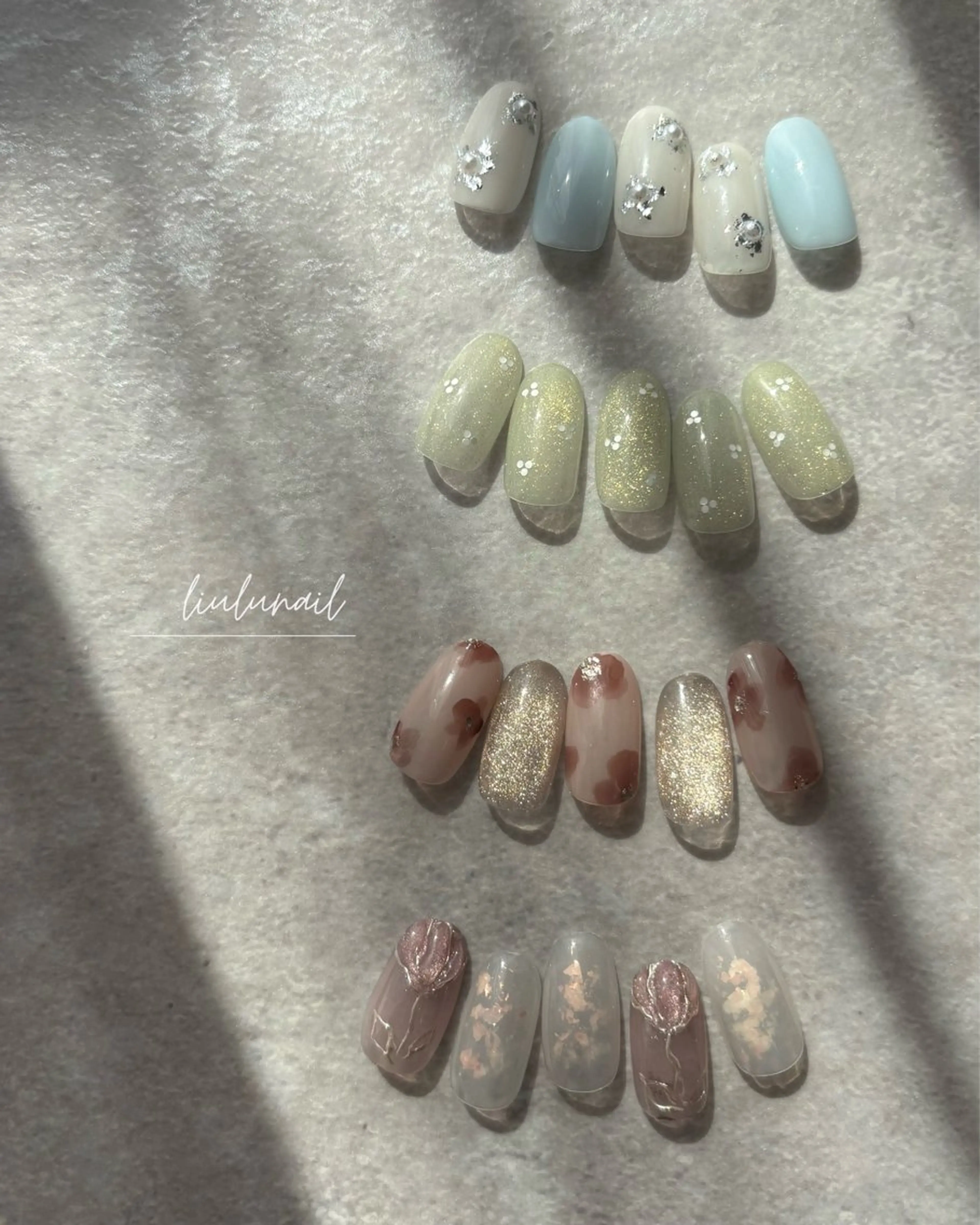 ネイル 入学式 フラワーネイル 卒業式 春ネイル ハンドネイル liulu nailのネイルデザイン
