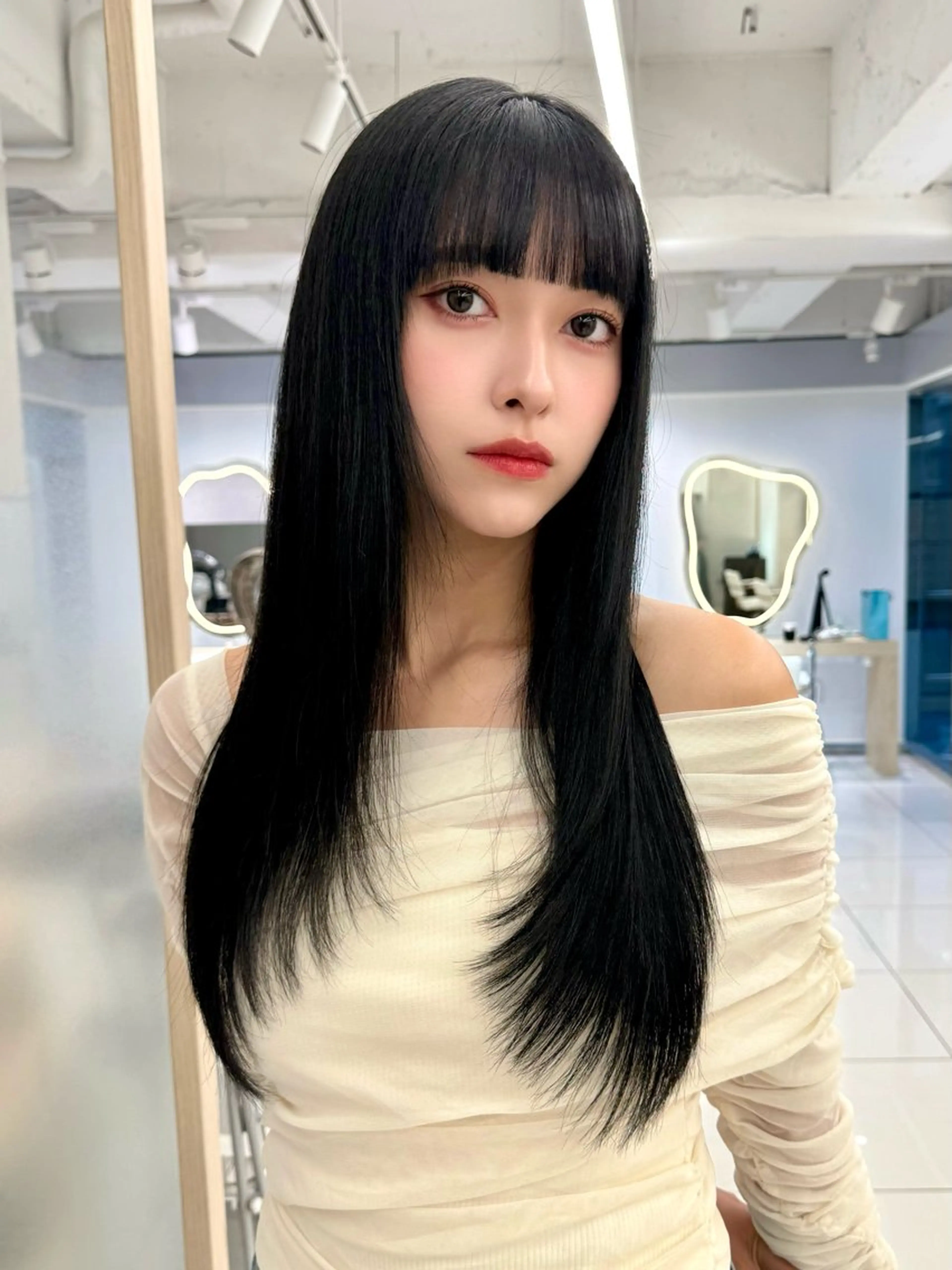 ロング カット ヘアカラー トリートメント レイヤーカット/ 韓国/しんやのヘアスタイル