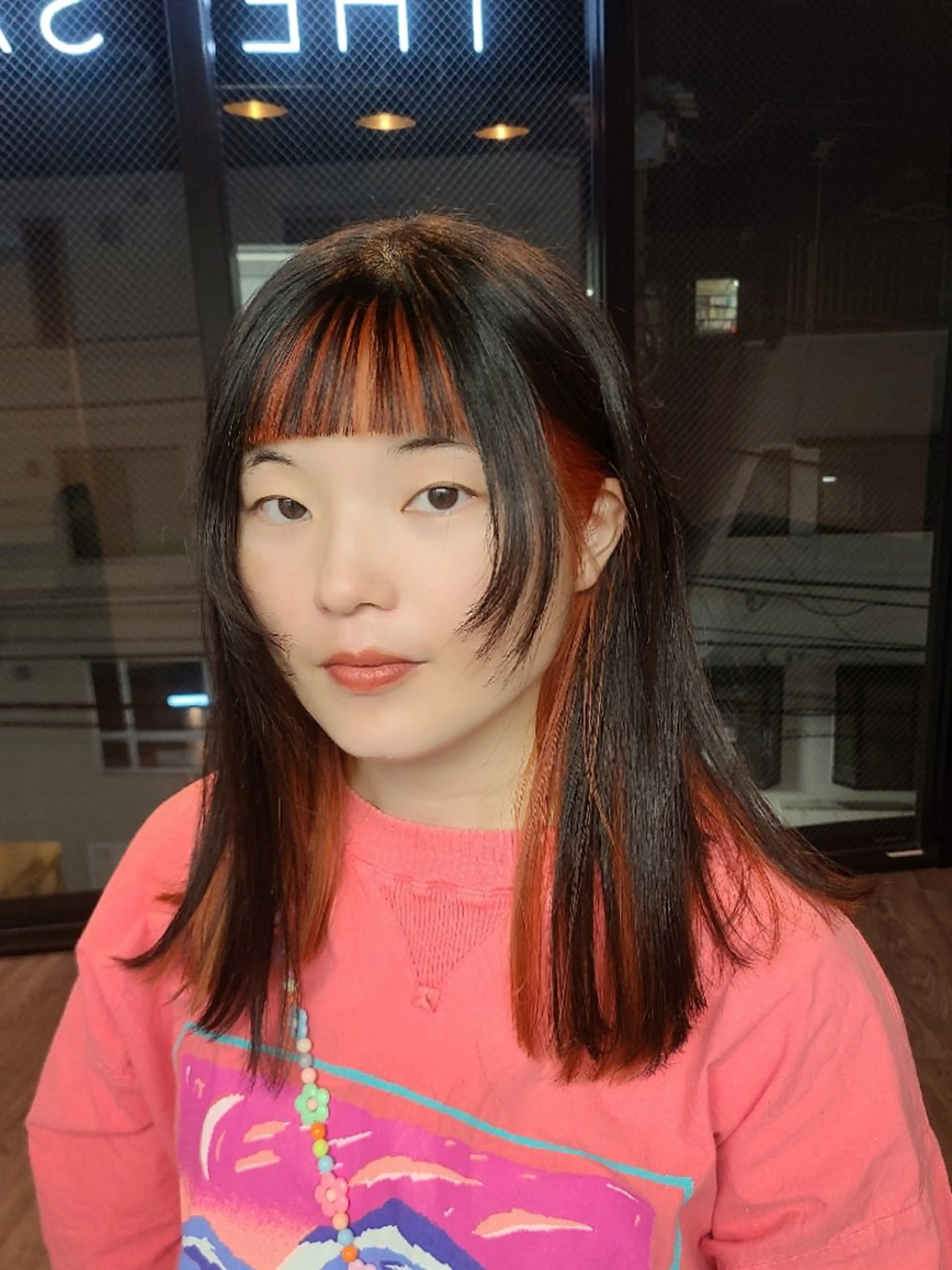 ロング カラー ブリーチ インナーカラー ロング オン眉 yolo.所属・夜特化型ヘアサロン 𓃱yolo.タナベのヘアスタイル