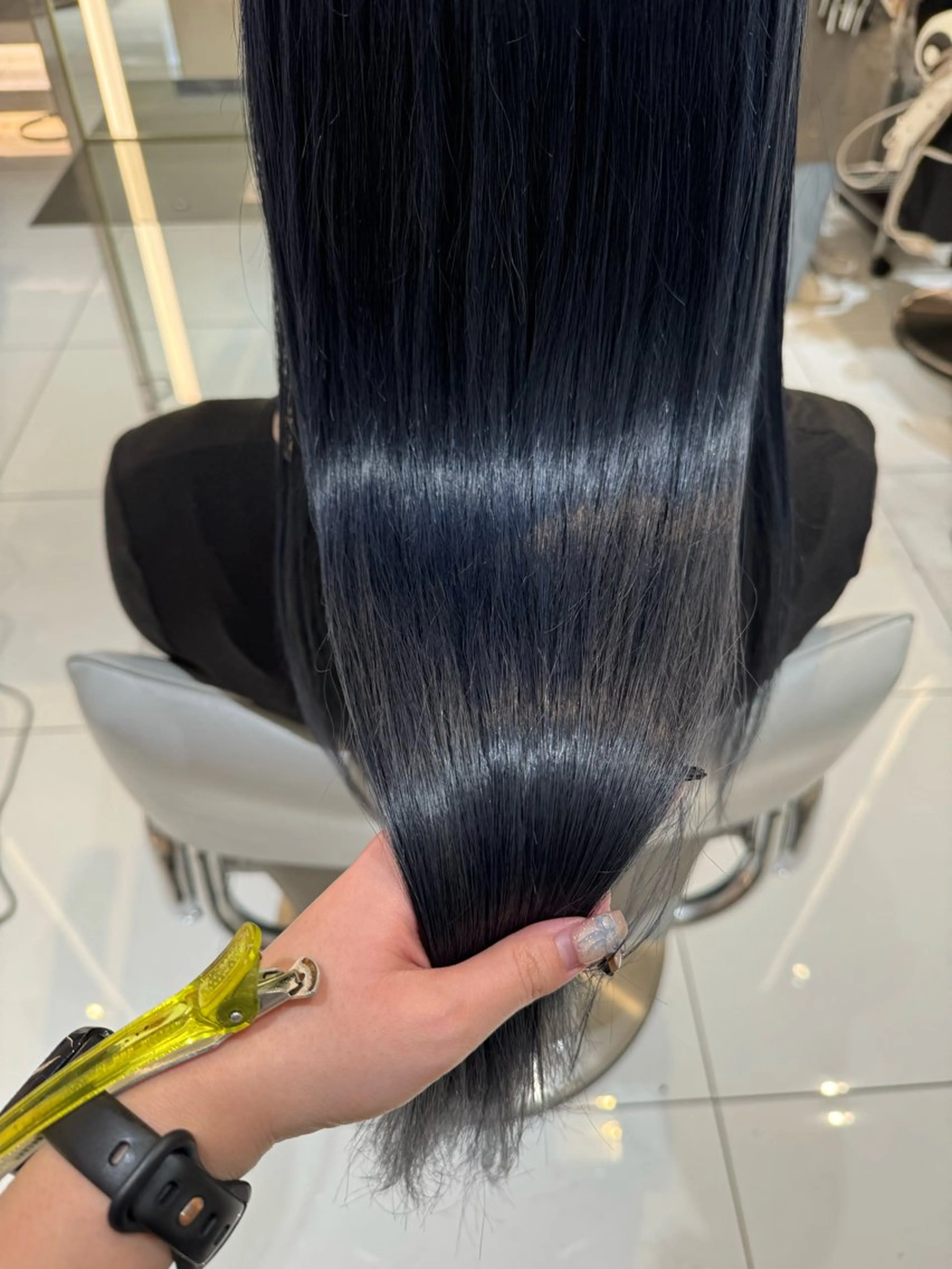 ロング カラー ブルーカラー ネイビーカラー ヘアカラー ｱｵﾇﾏ ﾐﾕ 🦕のヘアスタイル