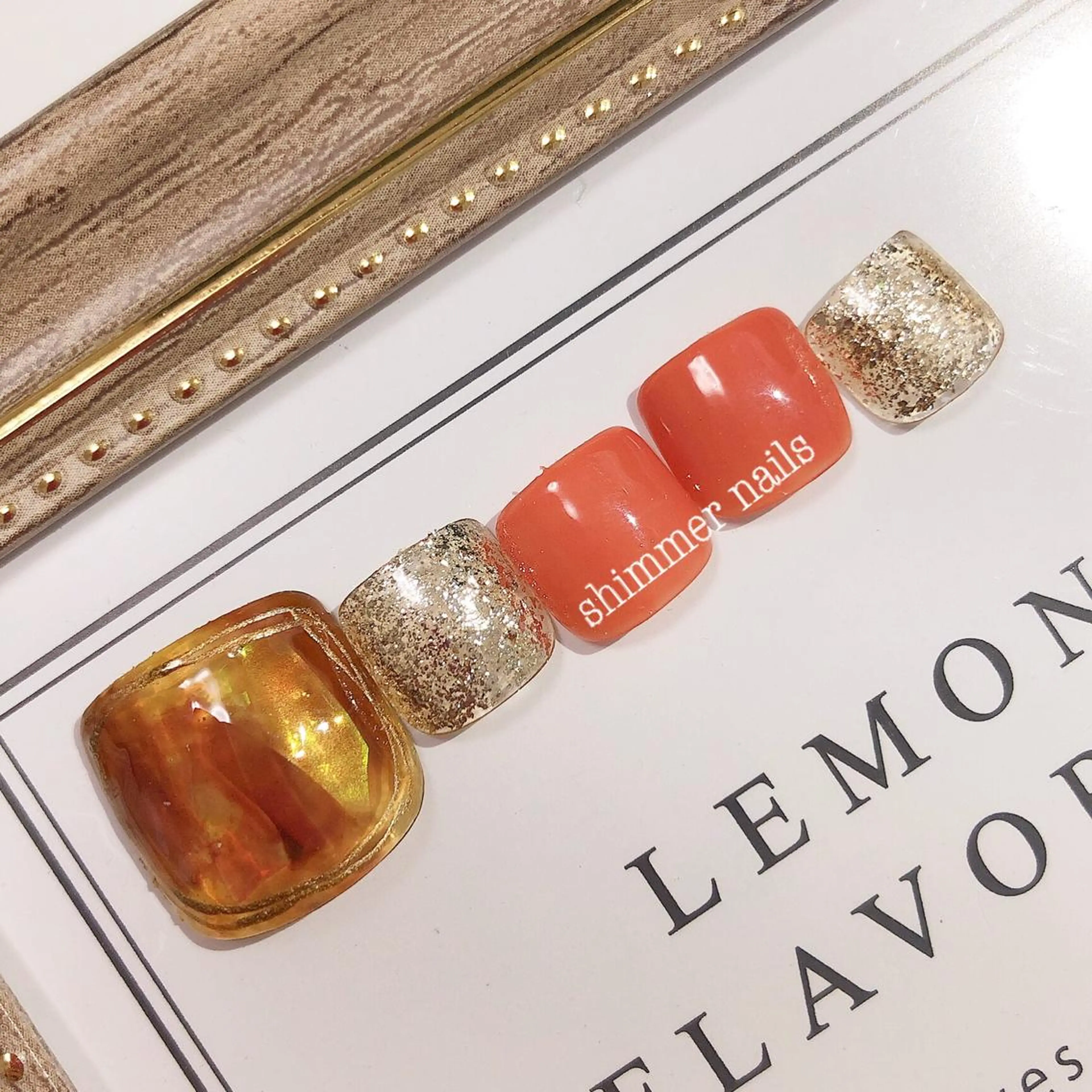 ネイル べっ甲ネイル キラキラネイル shimmer nailsのネイルデザイン