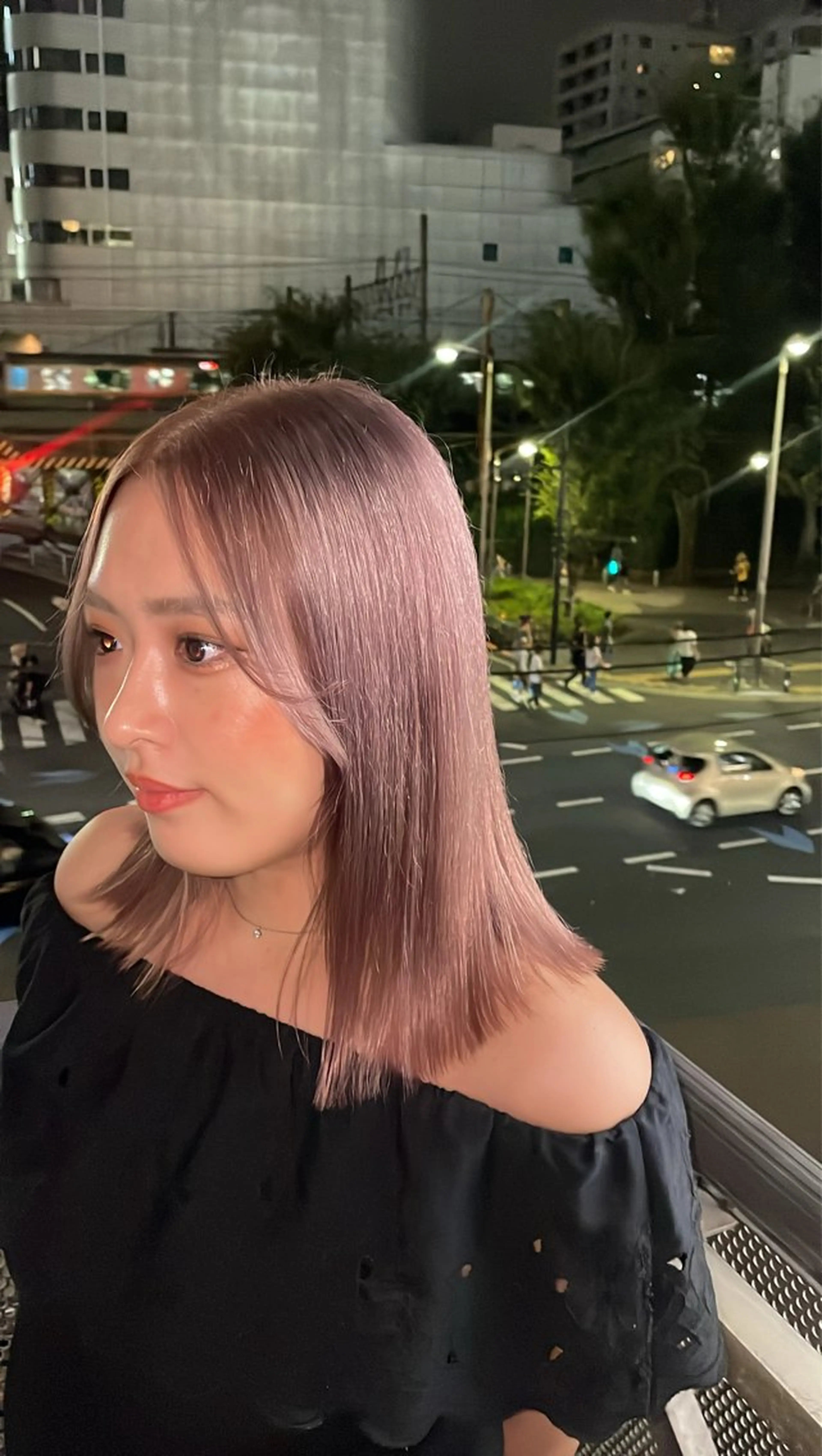 ミディアム カラー ヘアアレンジ ベージュカラー ミルクティーベージュ ピンクカラー ヘアカラー driP.by HAVANA所属・ケアブリーチ／パーマ 工藤のヘアスタイル