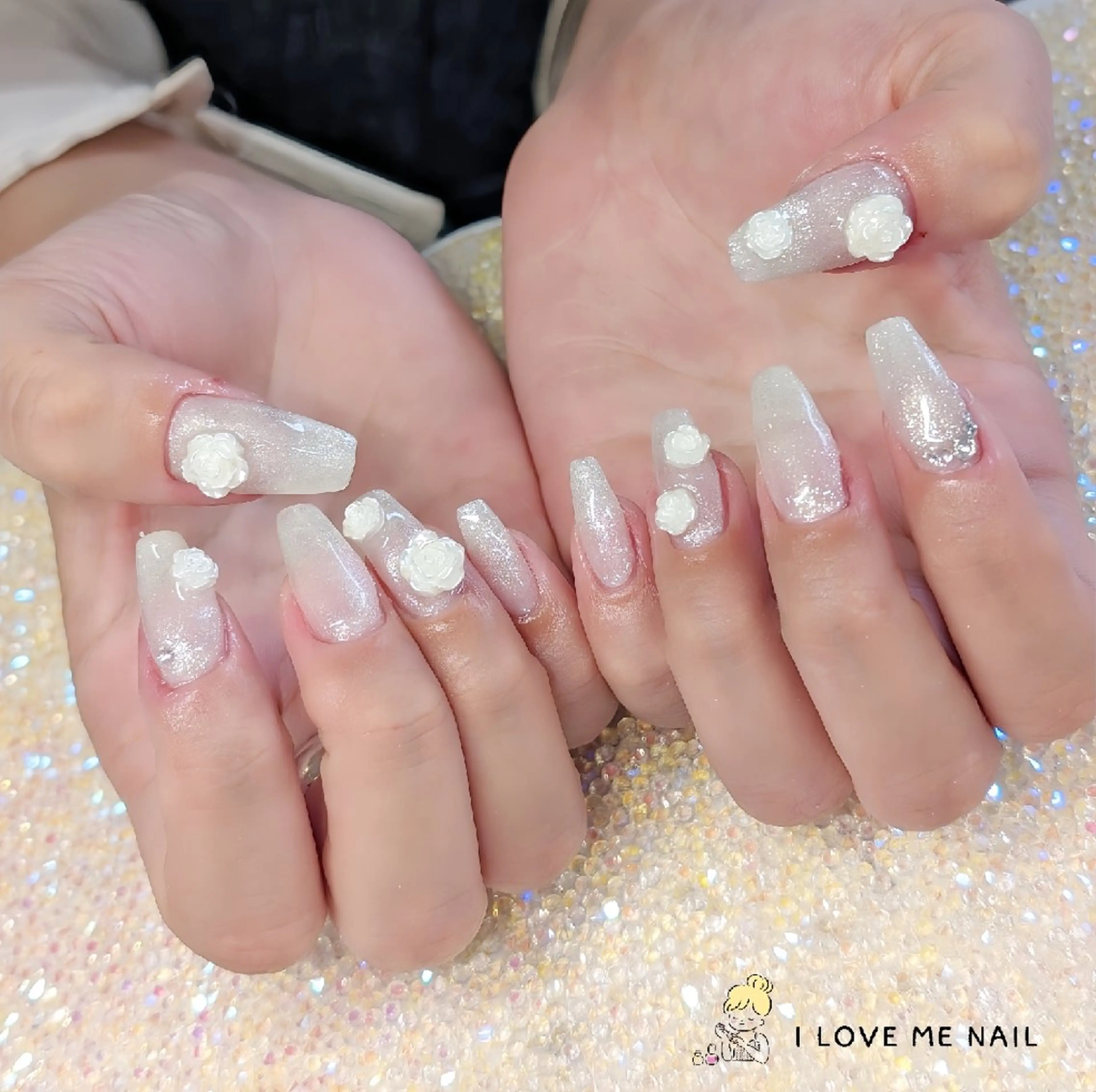 ネイル 長さ出し ジェルネイル ハート 韓国ネイル マグネットネイル ハンドネイル I LOVE ME NAIL.｡.:*♡のネイルデザイン