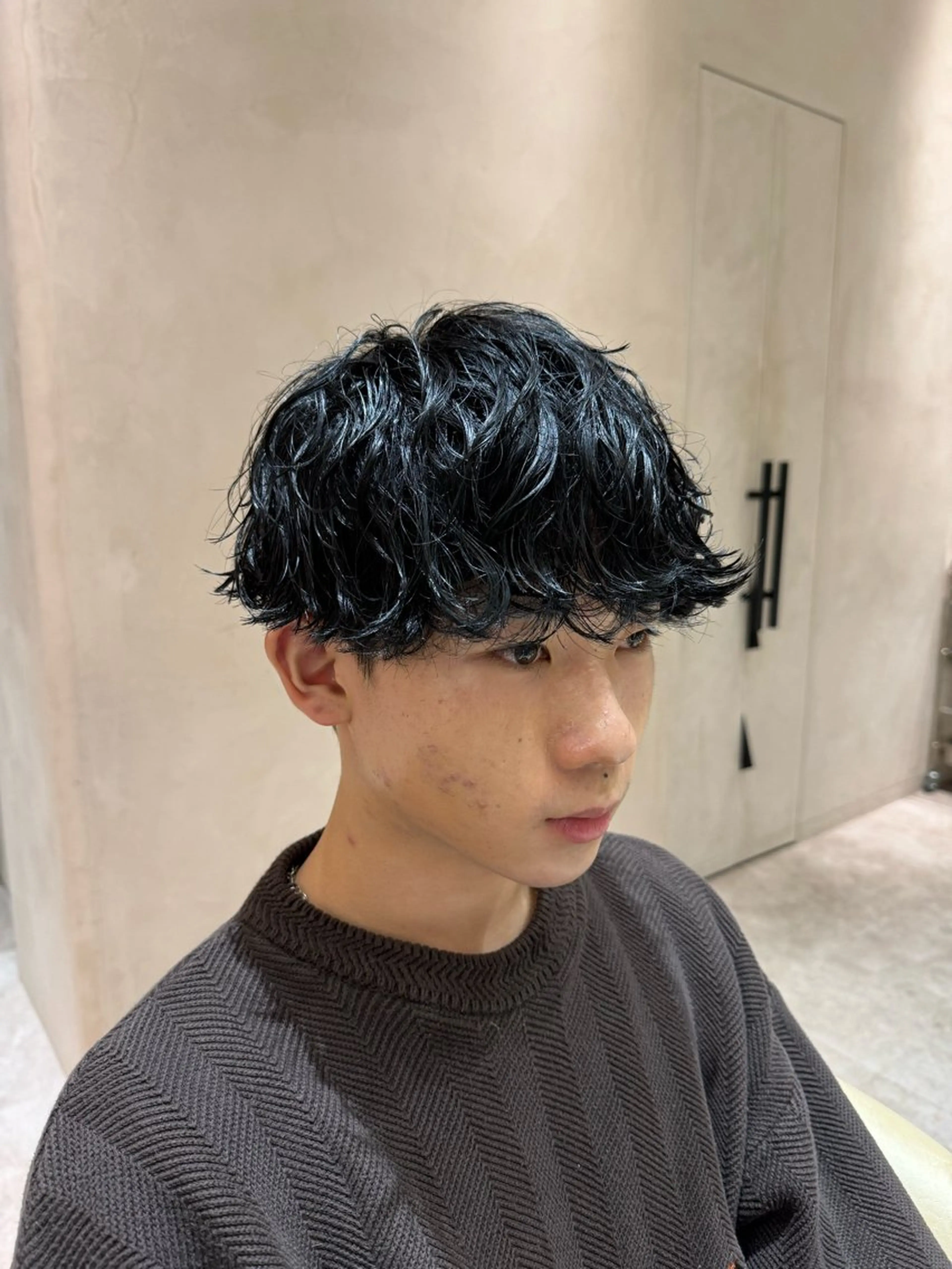 ショート パーマ メンズ 波巻きスパイラルパー マ/シャドウパーマ駿のヘアスタイル