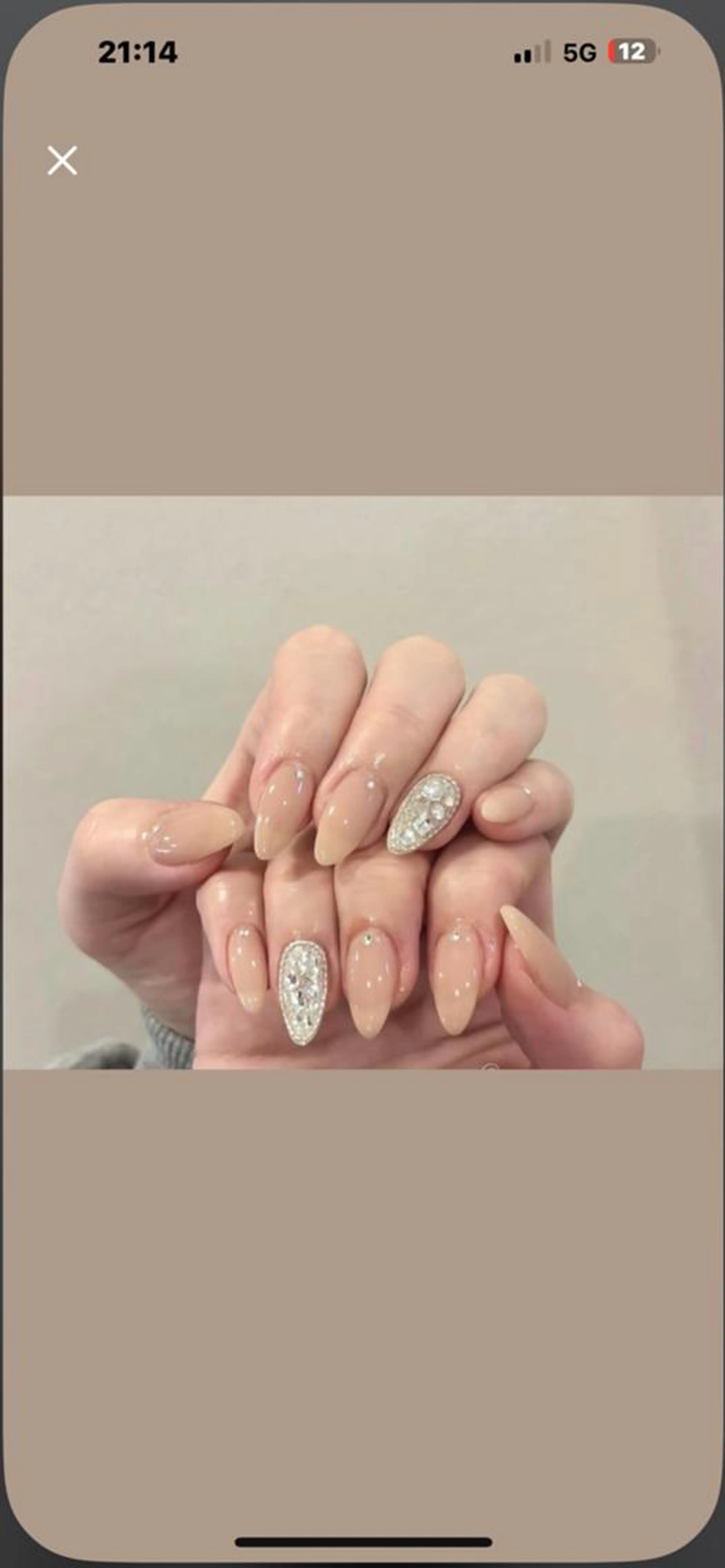 チップ長さ出し10本ワンカラー➕2本埋め尽くしの写真