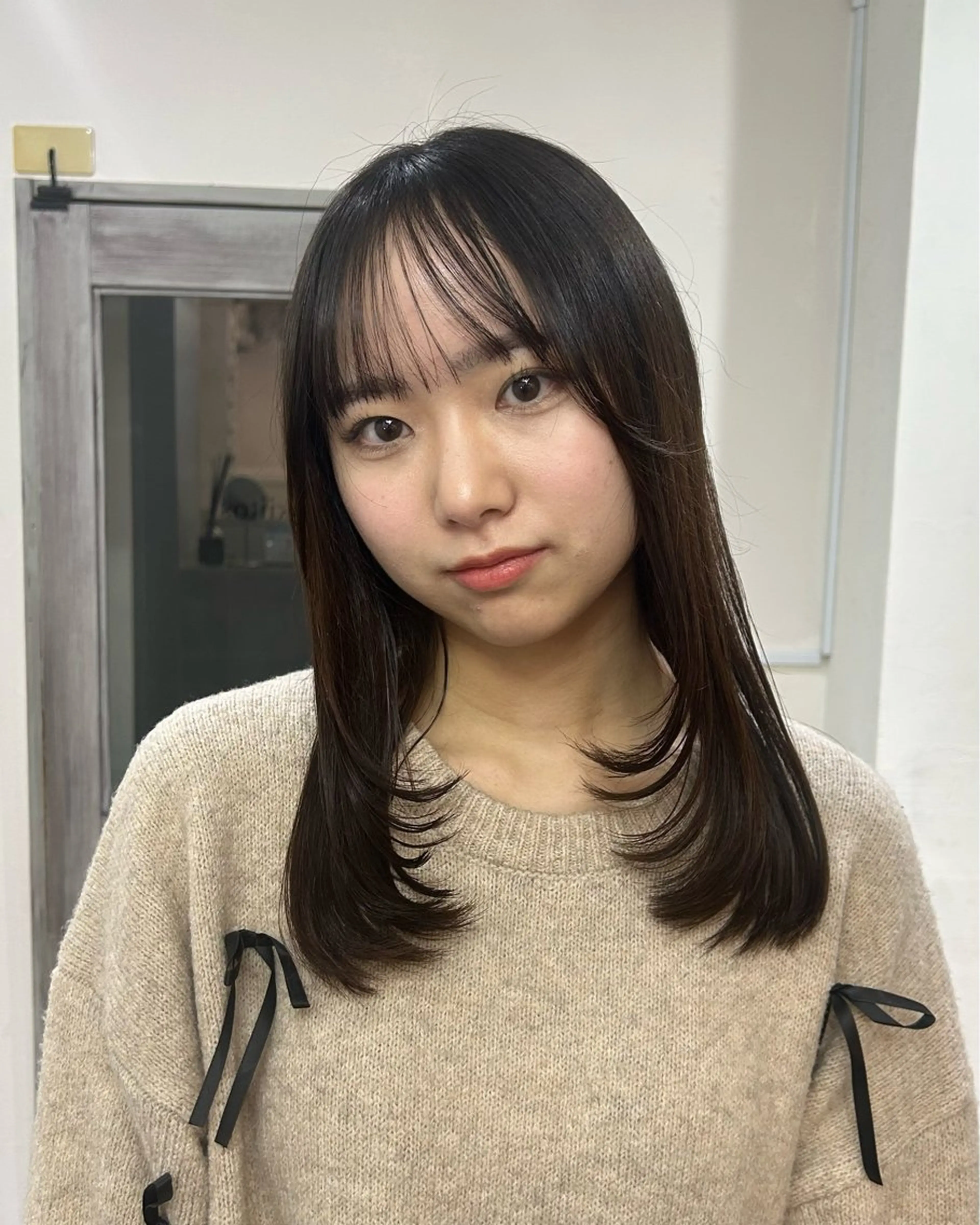 ミディアム 顔まわりレイヤー レイヤーカット 寺川留以 /カットモデル募集中のヘアスタイル