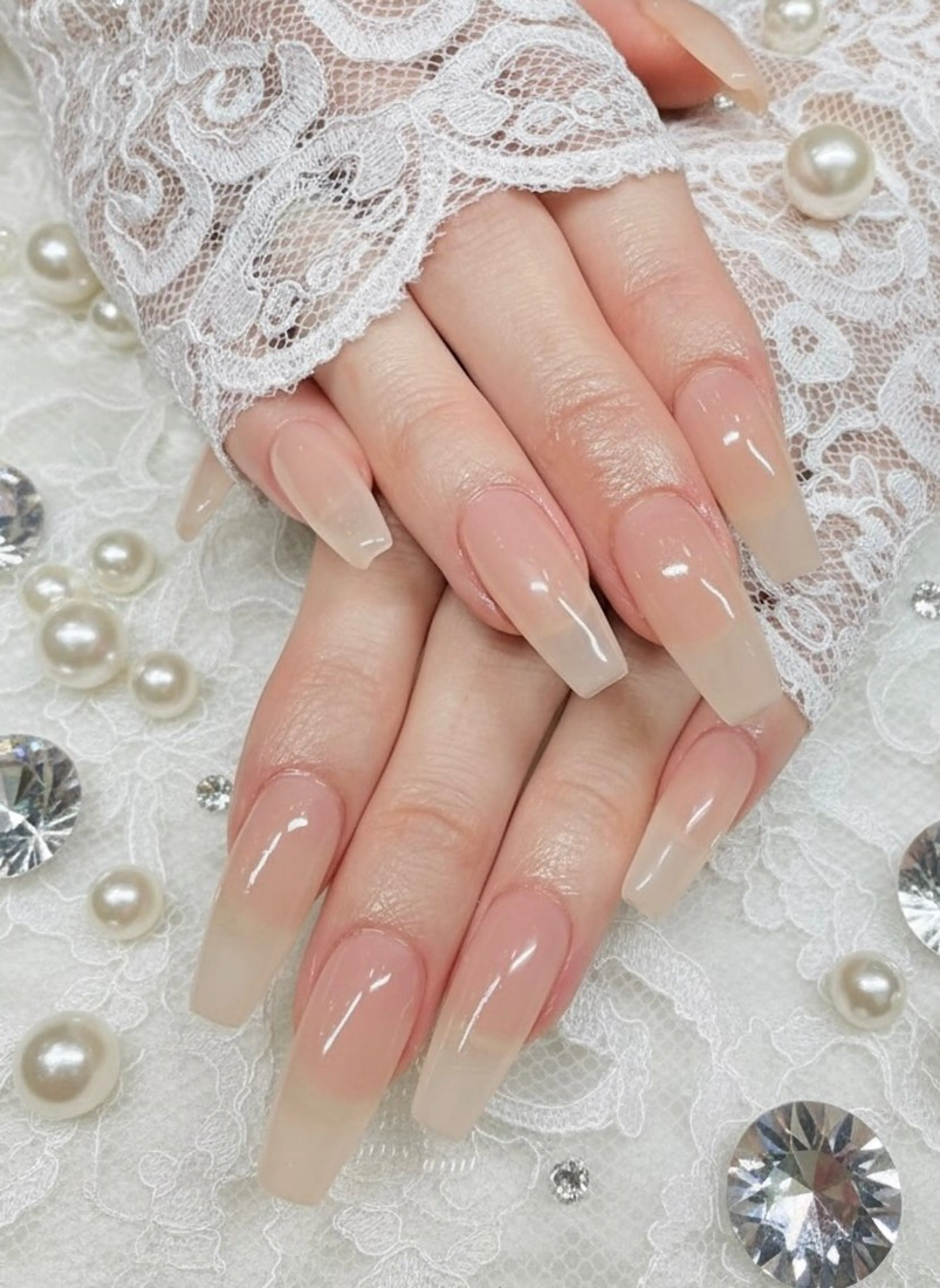 ネイル ピンク ピンクベージュ ハンドネイル 24時間営業 UNABOMBAのネイルデザイン