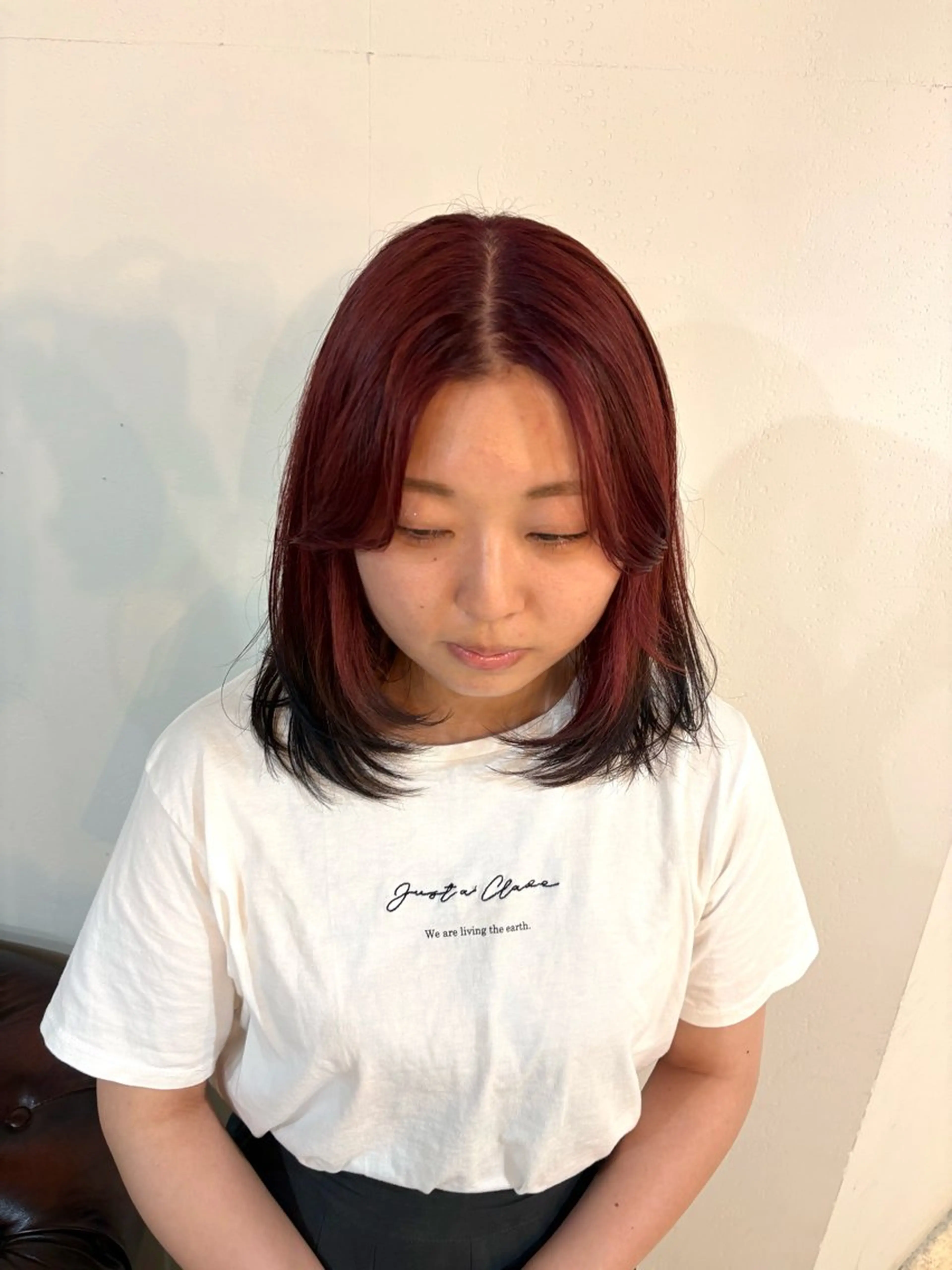 ミディアム カラー カット ヘアカラー トリートメント ハイトーン/デザイン カラー/DAICHIのヘアスタイル