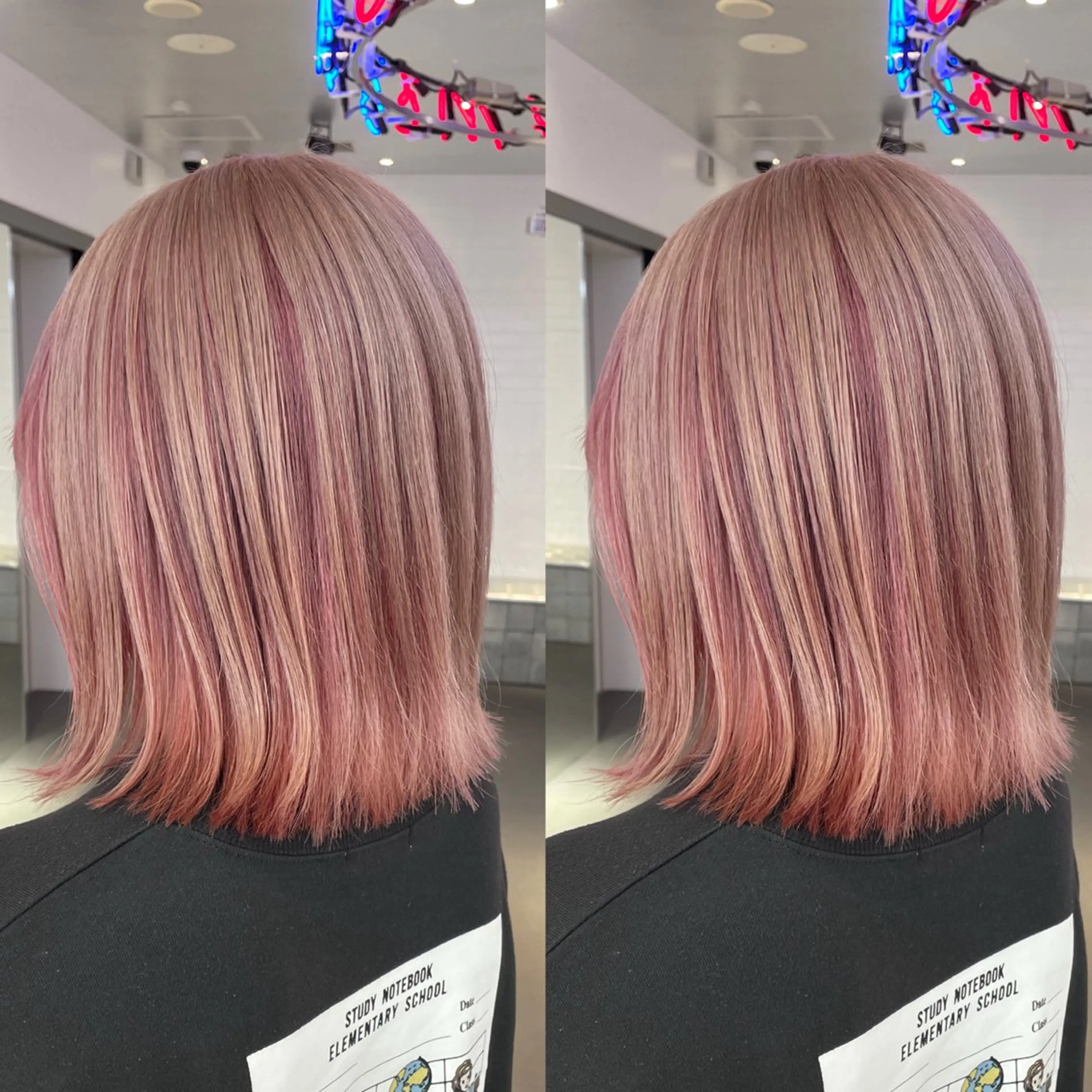 ミディアム カラー ヘアカラー 🎀ピンクカラー/ 推しカラー/のの🎀のヘアスタイル
