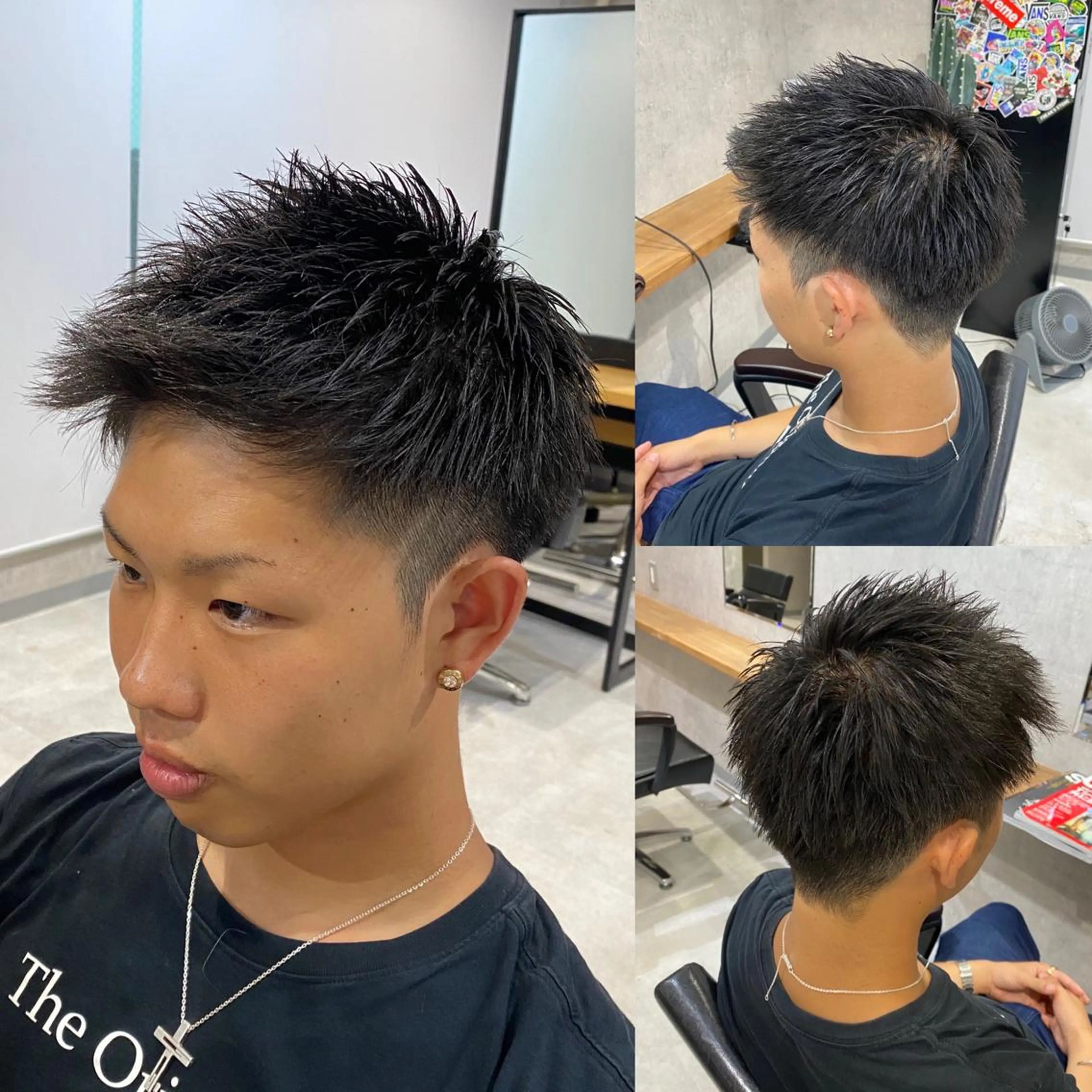 メンズ モヒカン R/🤎 パーマ&ブリーチ🔥のヘアスタイル