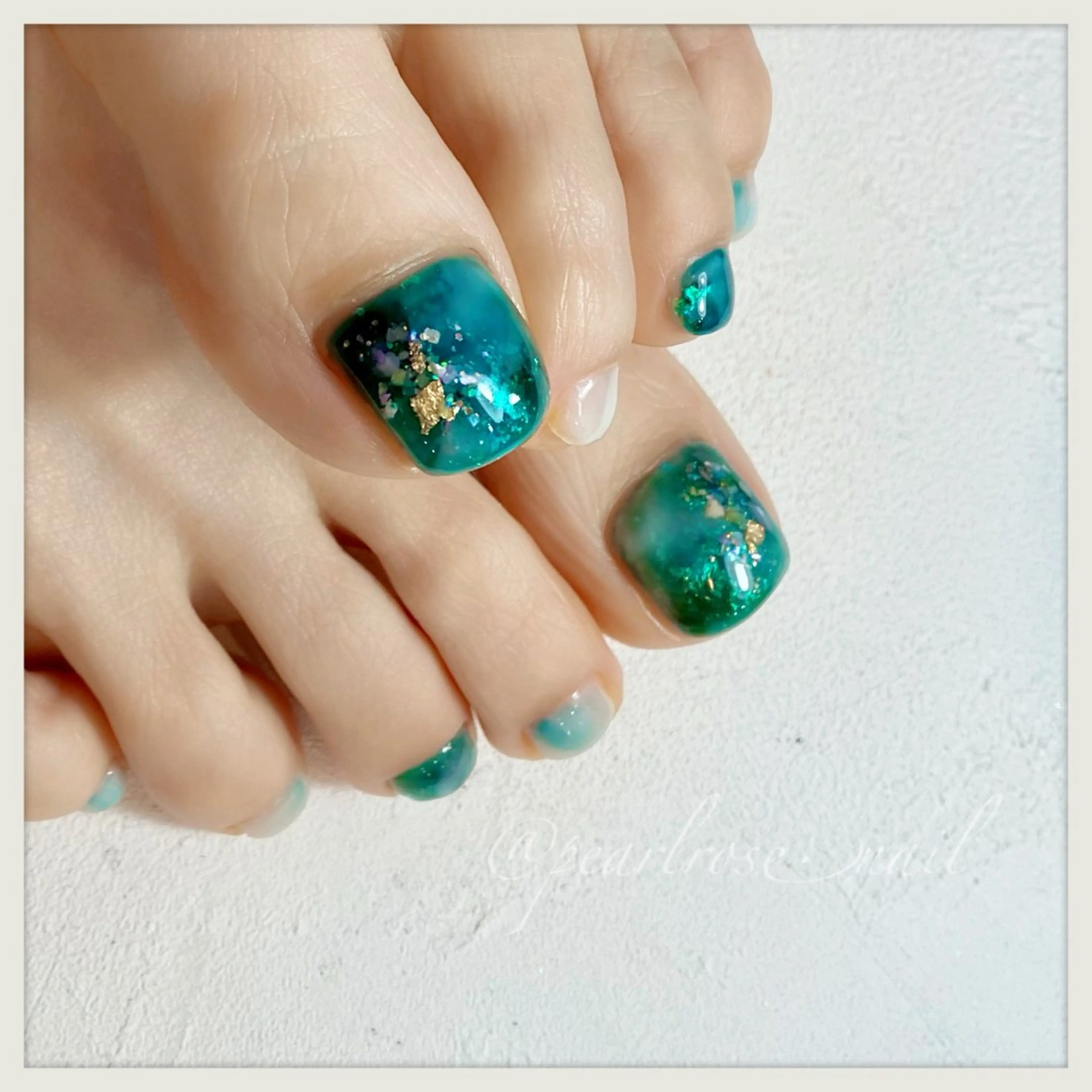 ネイル グリーン フットネイル Beauty salon Ryu・ange所属・RyuAnge リュアンジュのその他イメージ