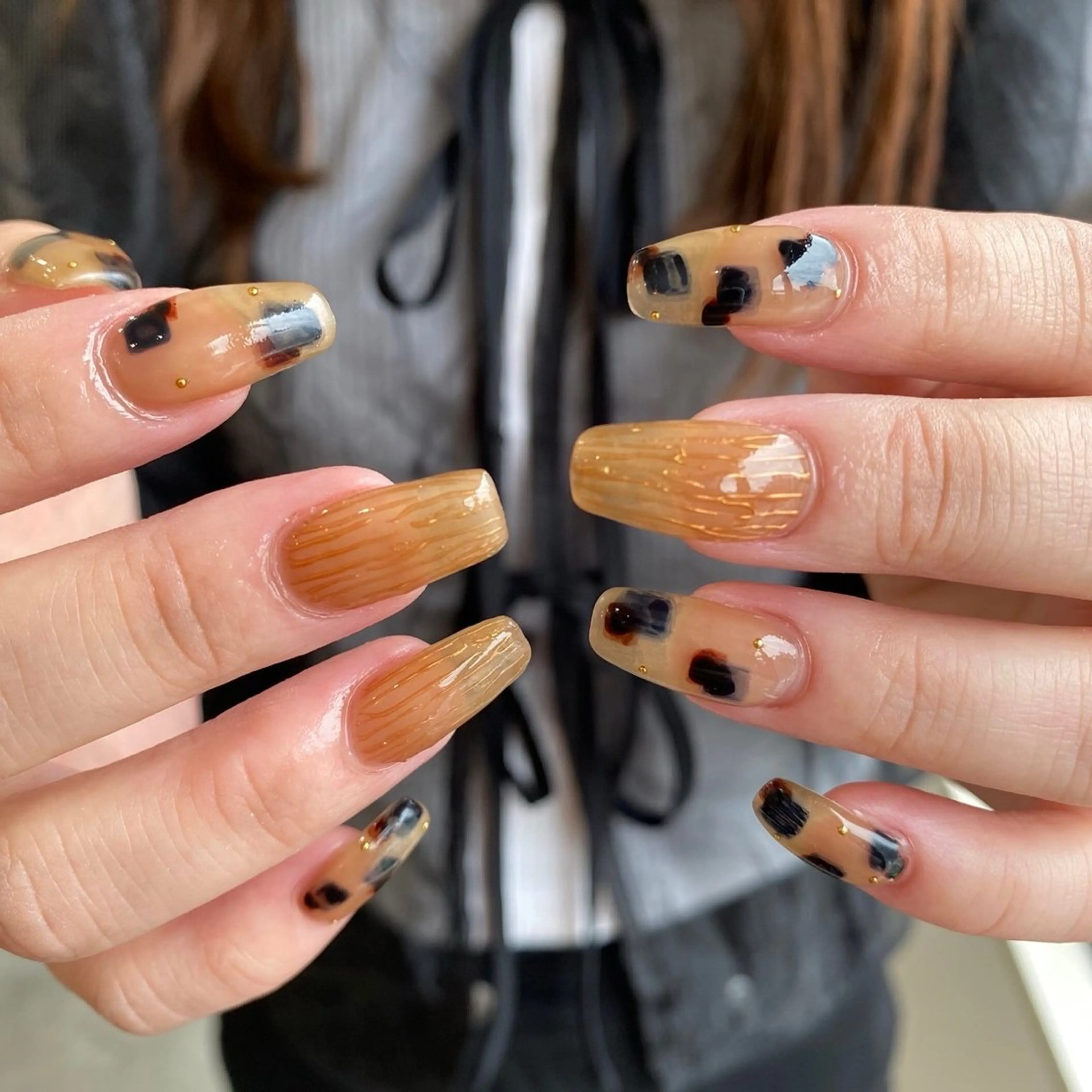 ネイル ミラーネイル オレンジ ハンドネイル nail‪◯ petitnanoのネイルデザイン