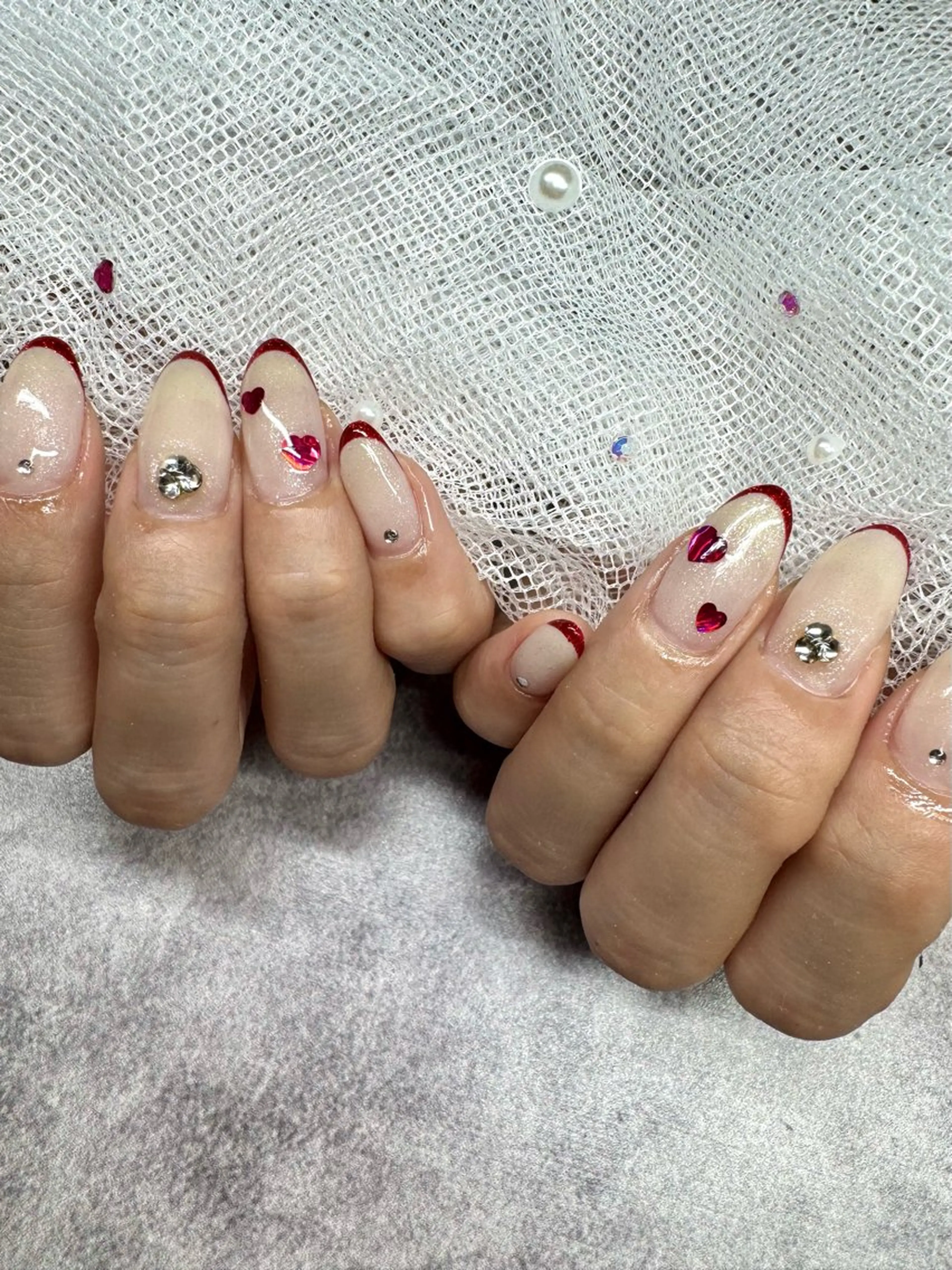 ネイル フレンチネイル ラメ(グリッター) SalonPartage所属・Ruby りさのネイルデザイン