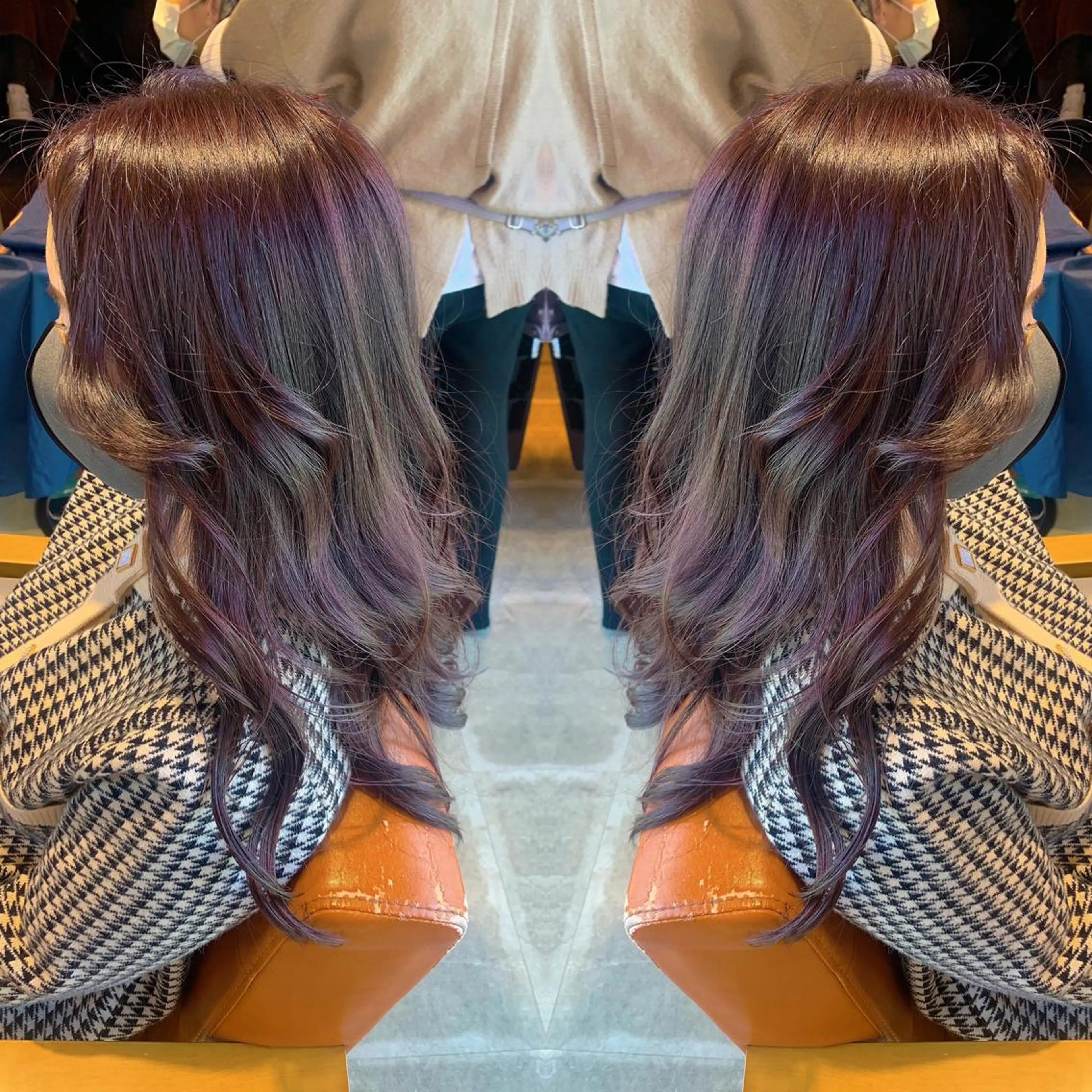 ロング カラー ラベンダーカラー ピンクカラー ピンクラベンダー 韓国風ヘア 韓国🇰🇷 ✂︎hair 内田愛のヘアスタイル