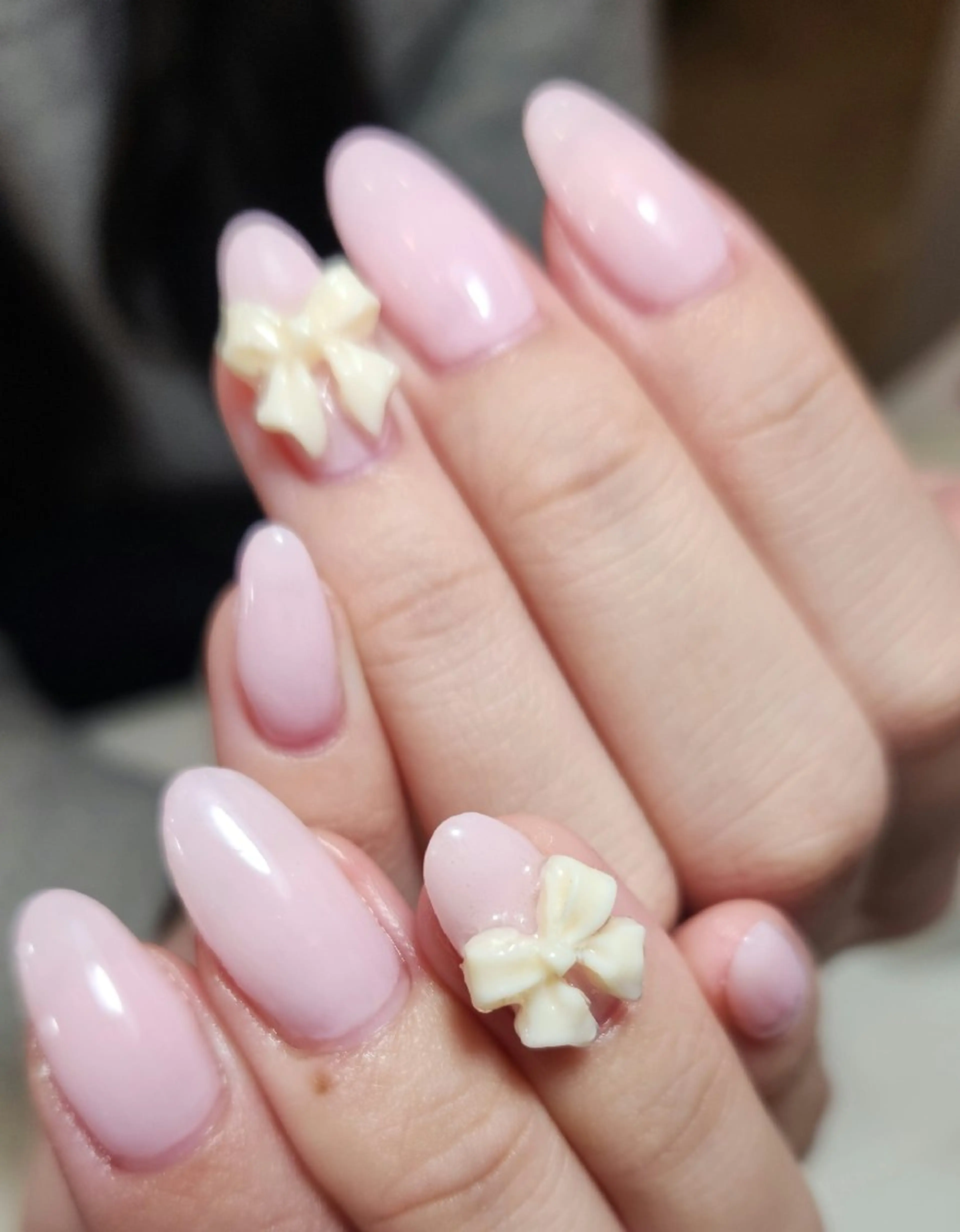 ネイル ピンク リボン Non.中目黒nail所属・NailSalon  N.中目黒のネイルデザイン