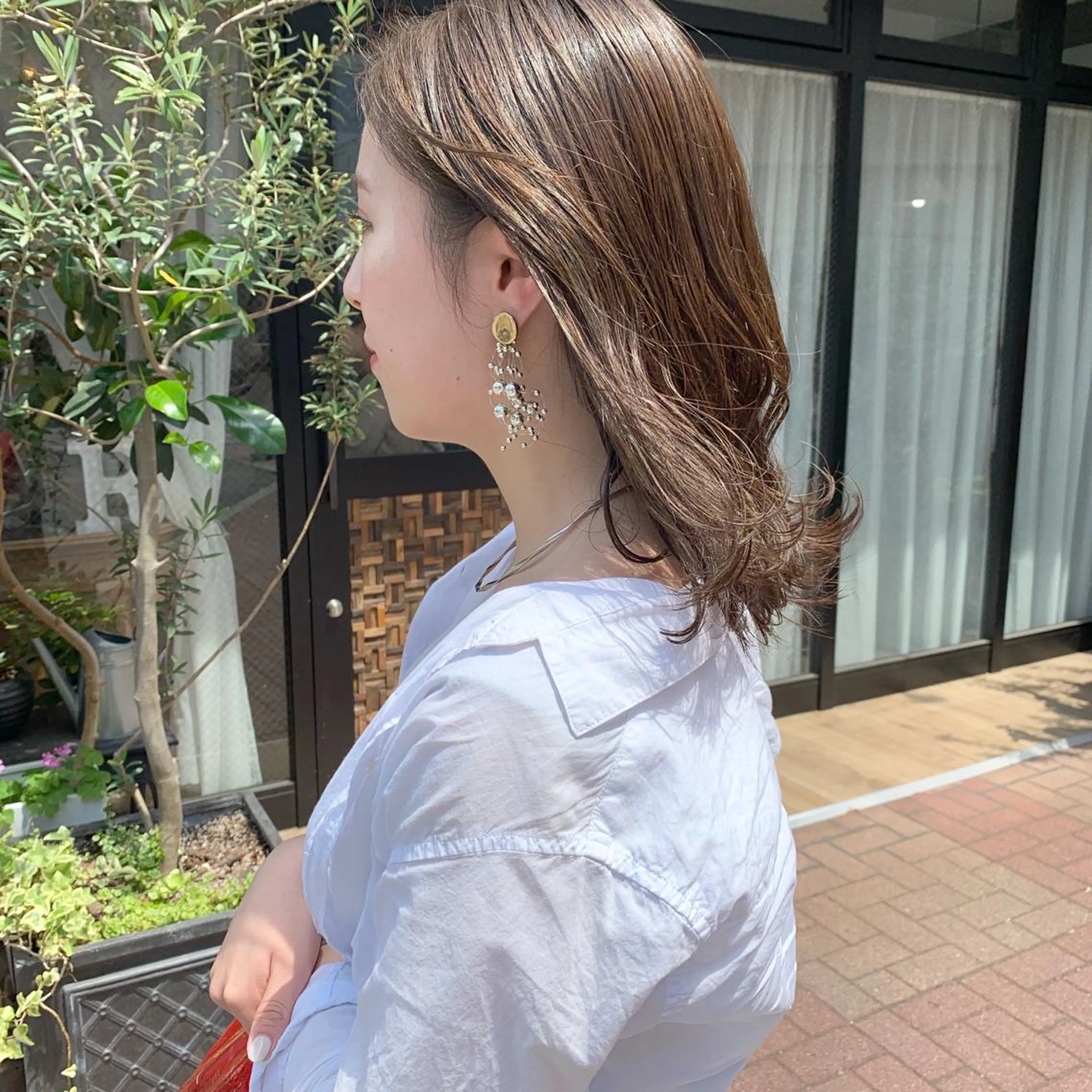 セミロング カラー 透明感カラー ヘアカラー トリートメント レイヤー/顔周り /AKARIのヘアスタイル