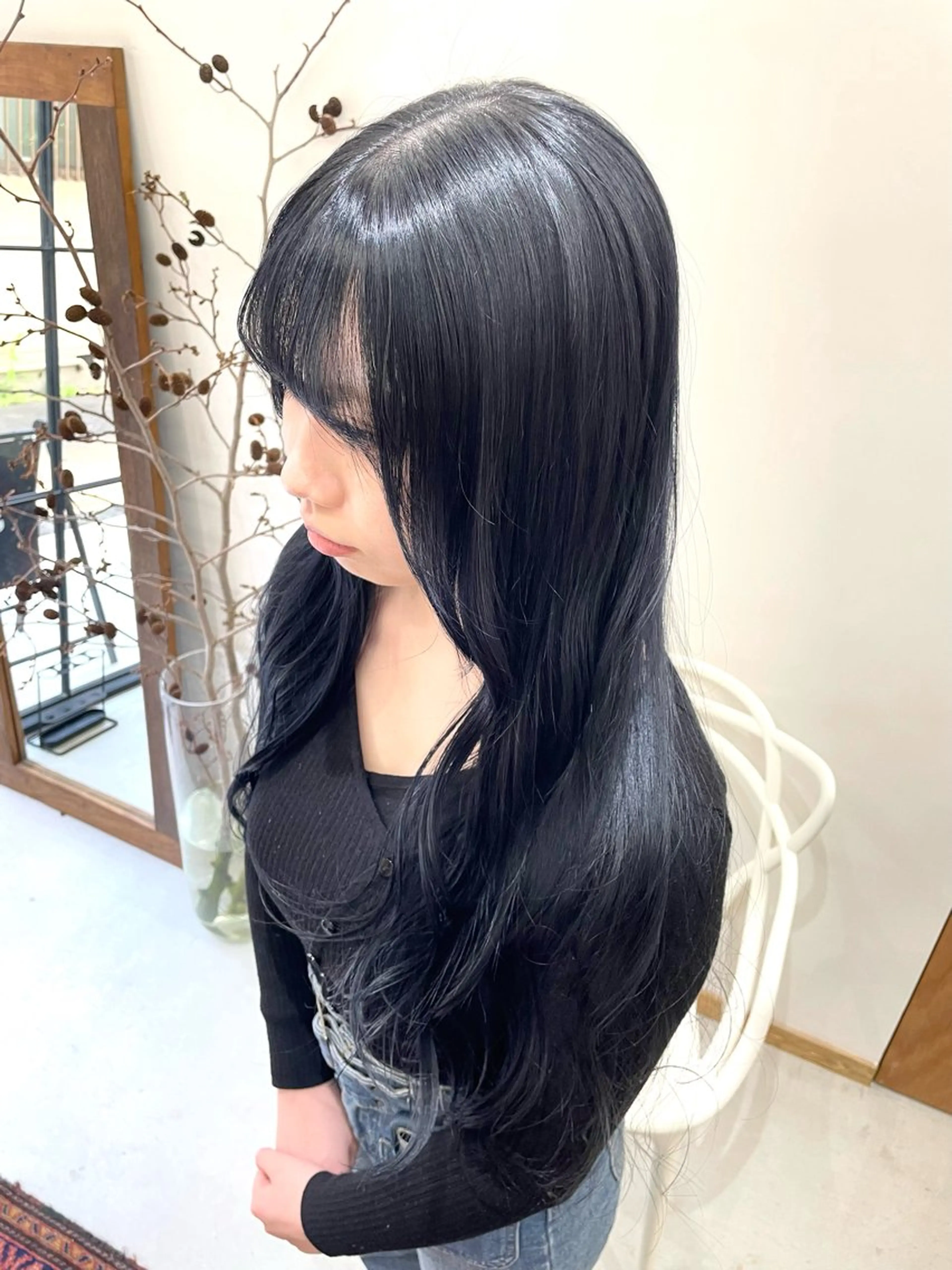 ロング カラー 黒髪 ブルーカラー ブルーブラック 慎太朗/メンズカット /メンズパーマのヘアスタイル