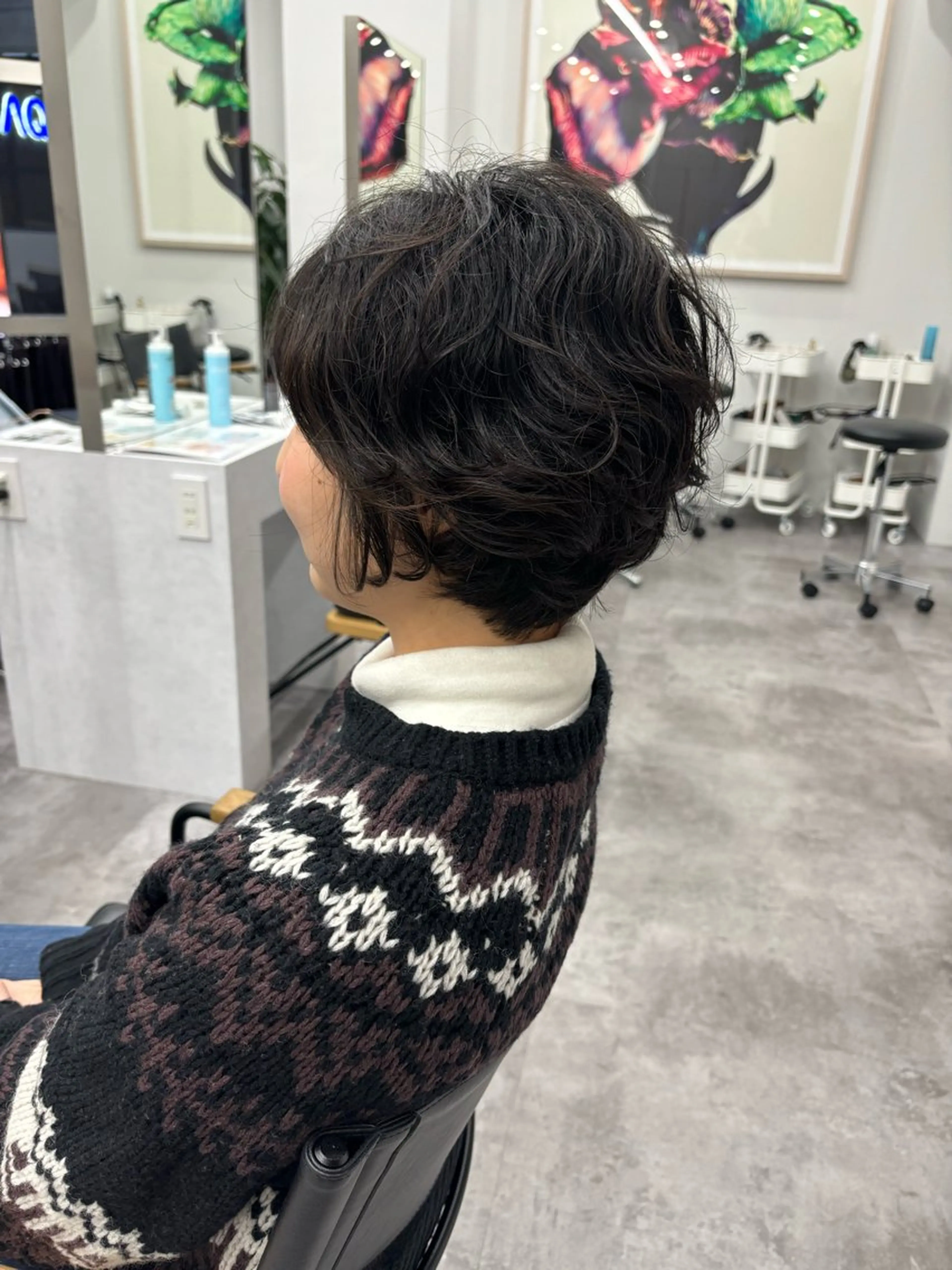 ショート カラー パーマ ヘアアレンジ マエダ アズミ🌱のヘアスタイル