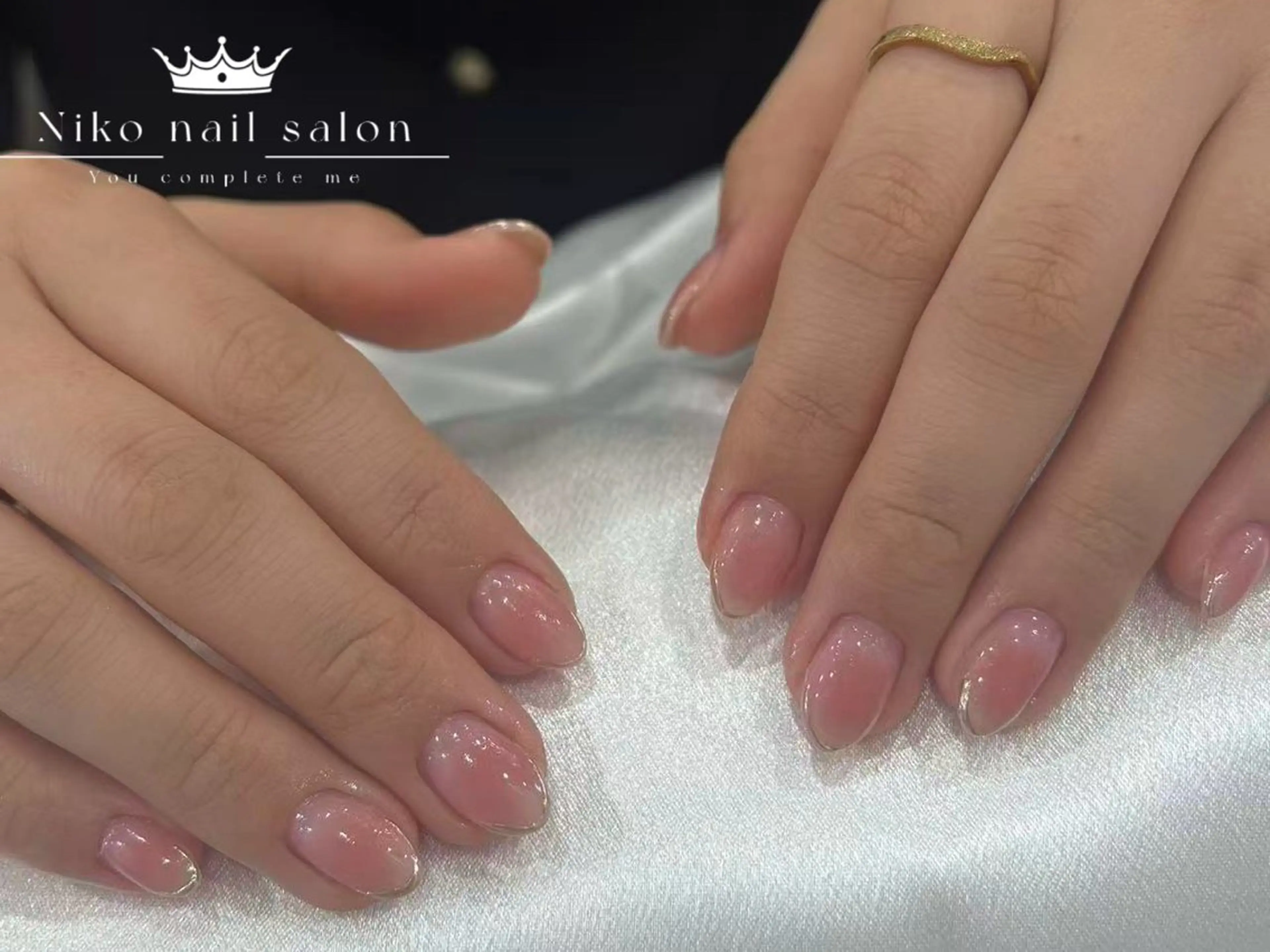 ネイル チークネイル フットネイル フレンチネイル ジェルネイル ガラスフレンチ 柚子 Nikoのネイルデザイン