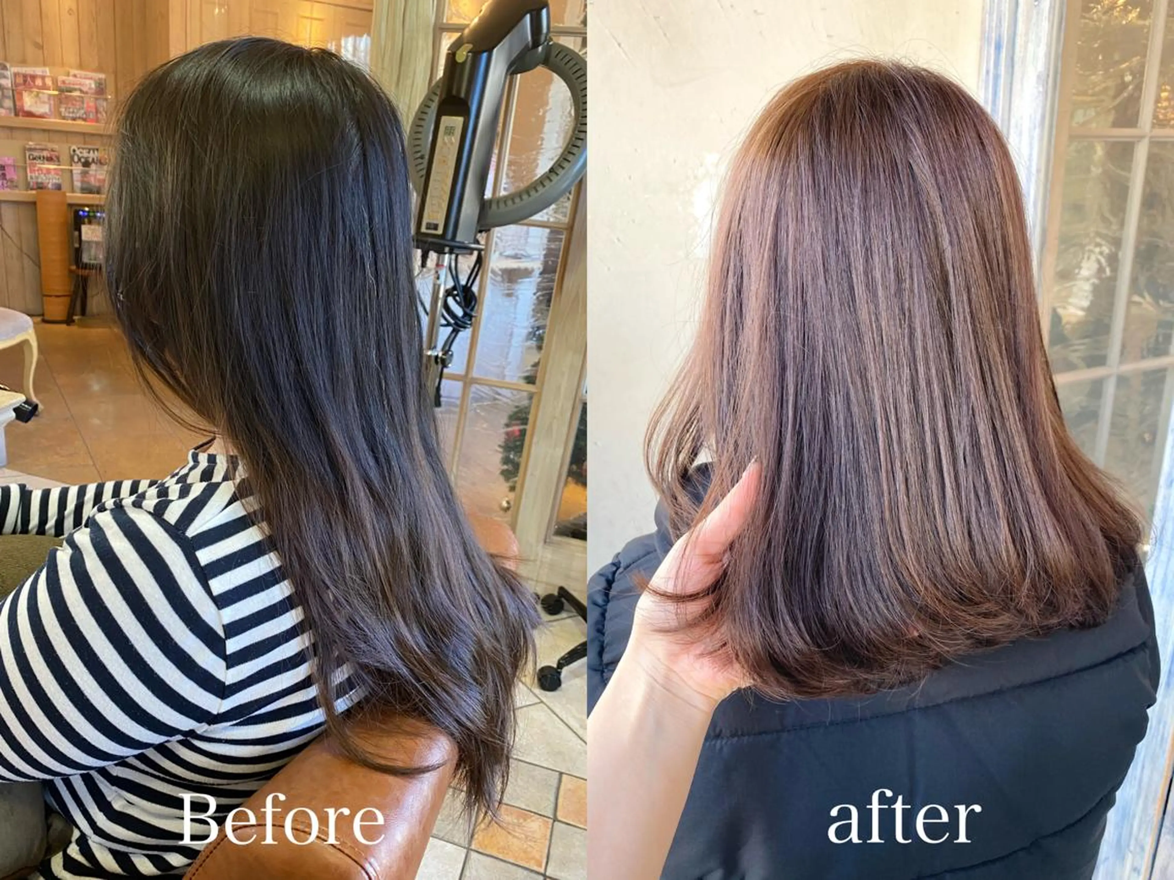 セミロング カラー ブラウンカラー 森 早希絵のヘアスタイル