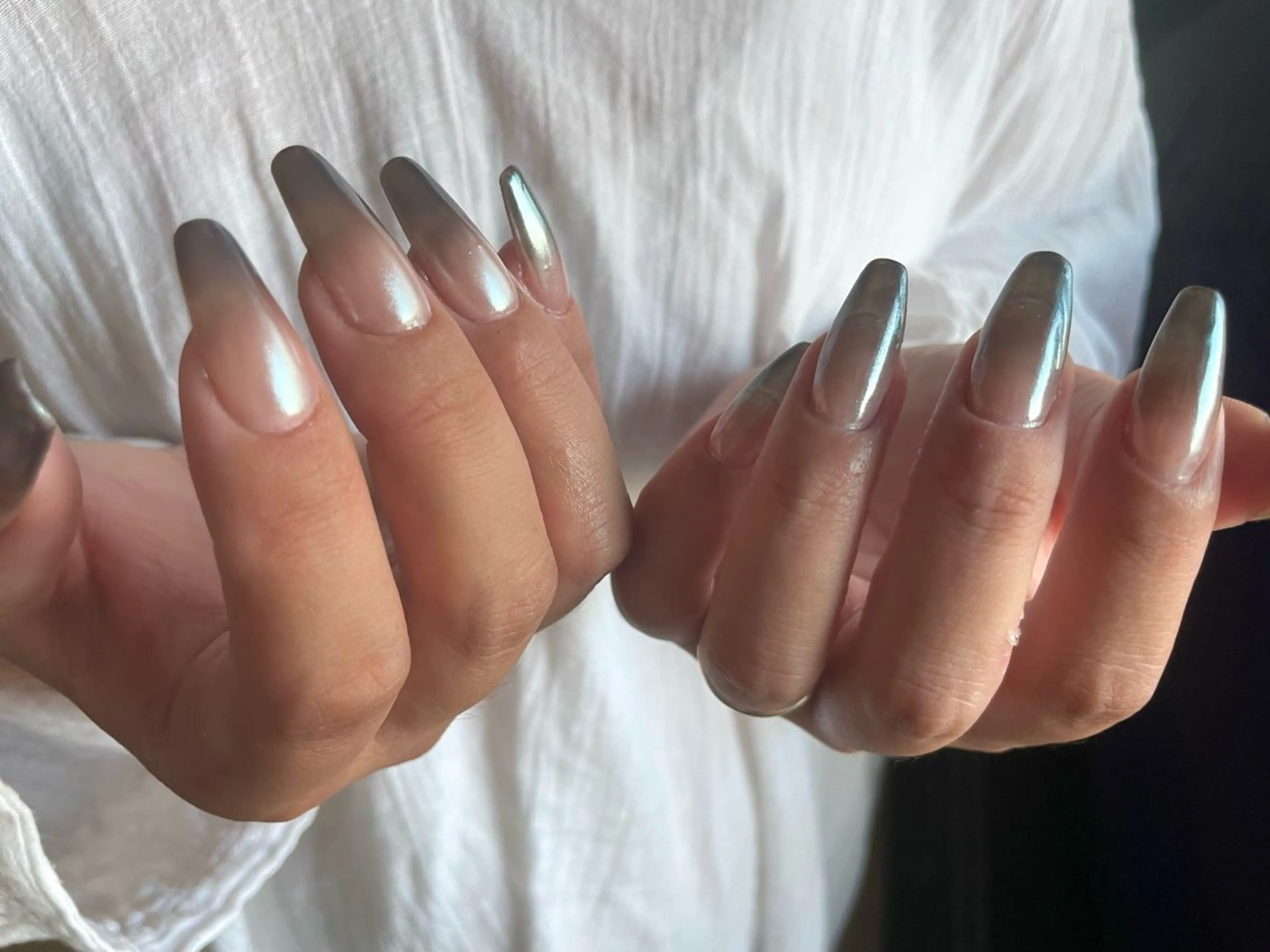 ネイル グラデーション ミラーネイル Ri-e's nailのネイルデザイン