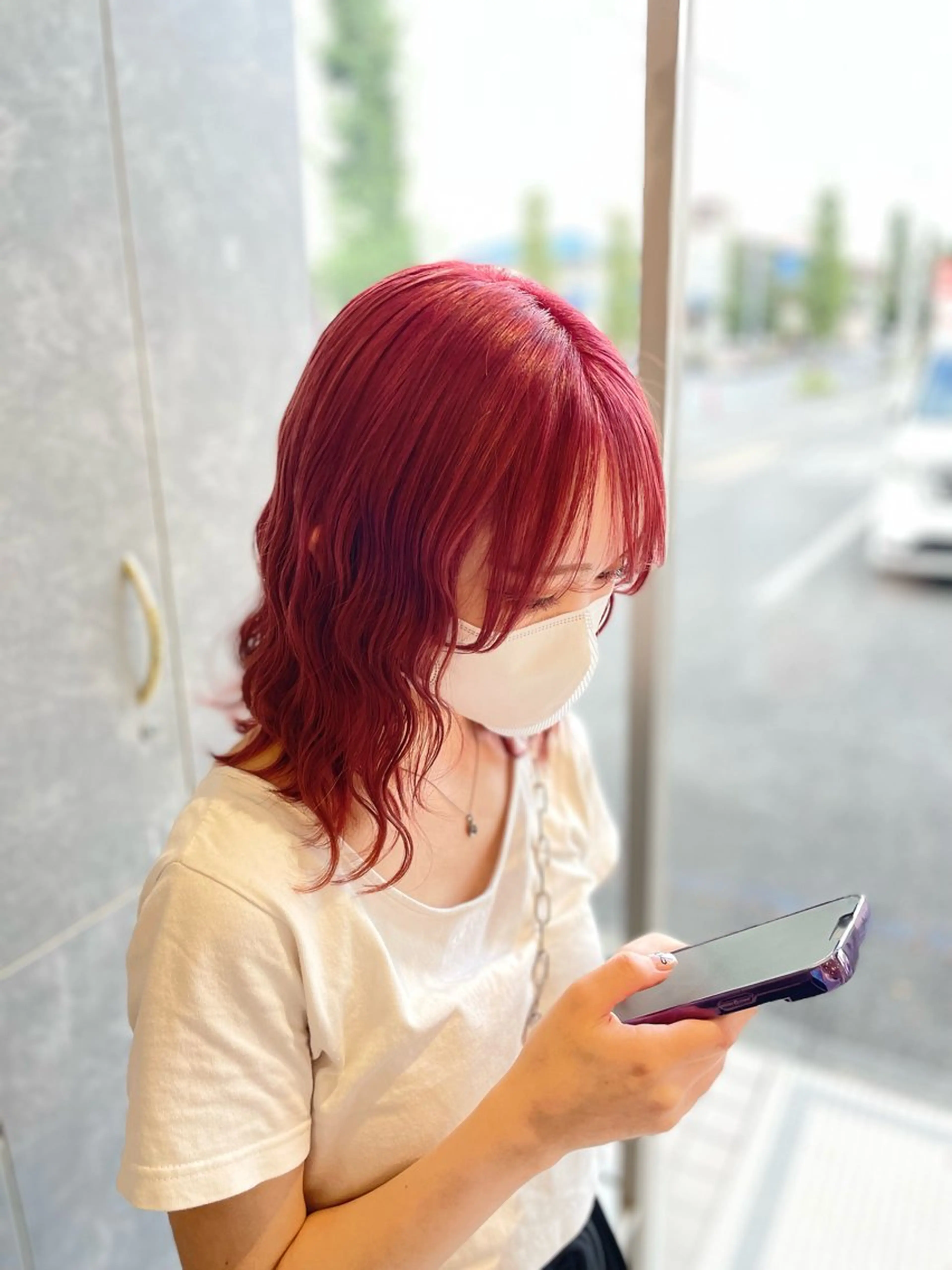 カラー ダブルカラー ピンクカラー ヘアカラー 小板橋 菜月のヘアスタイル