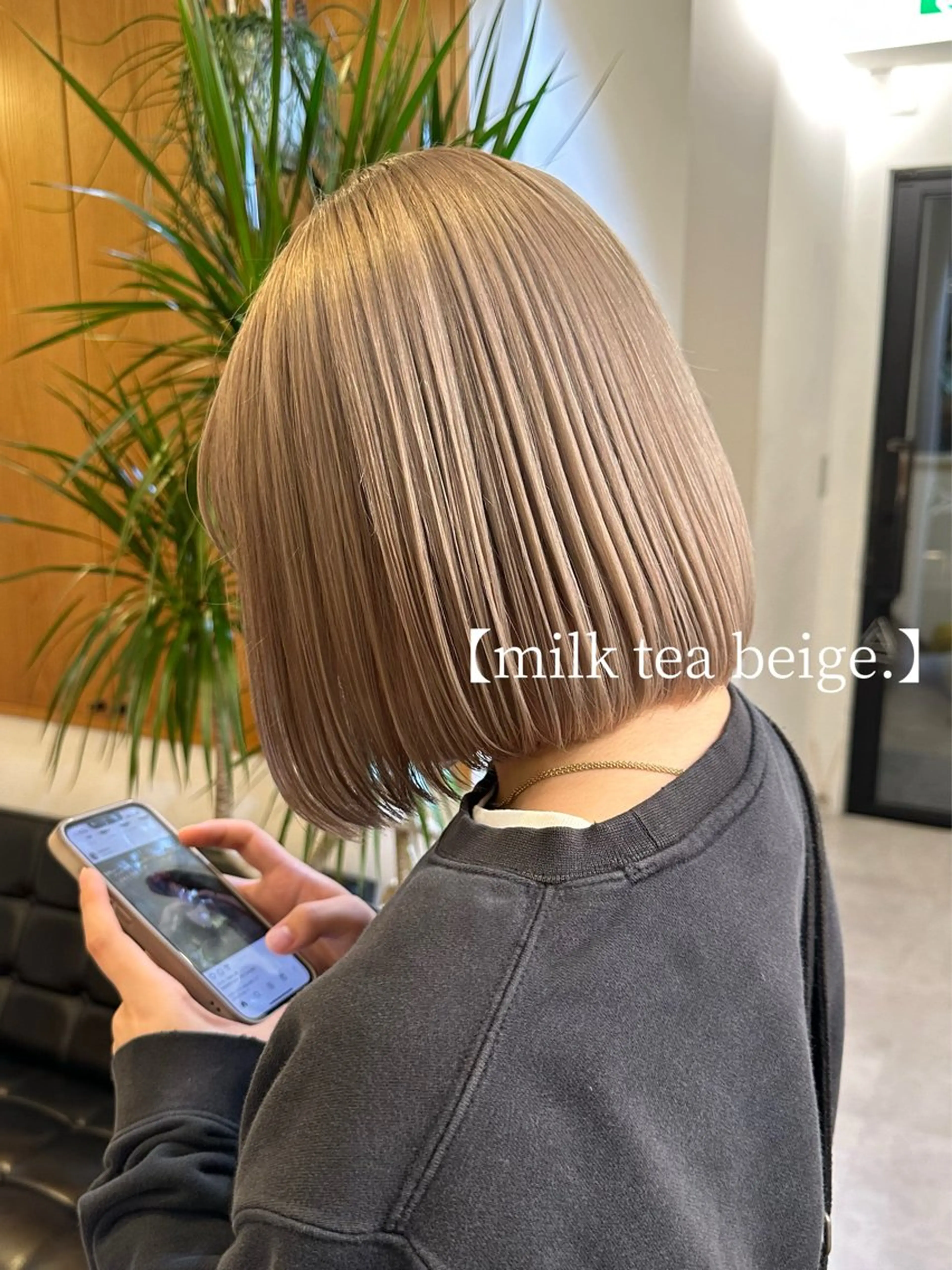 ショート カラー ヘアカラー トリートメント リンダ所属・ベージュ/ボブ /縮毛矯正/スズキのヘアスタイル