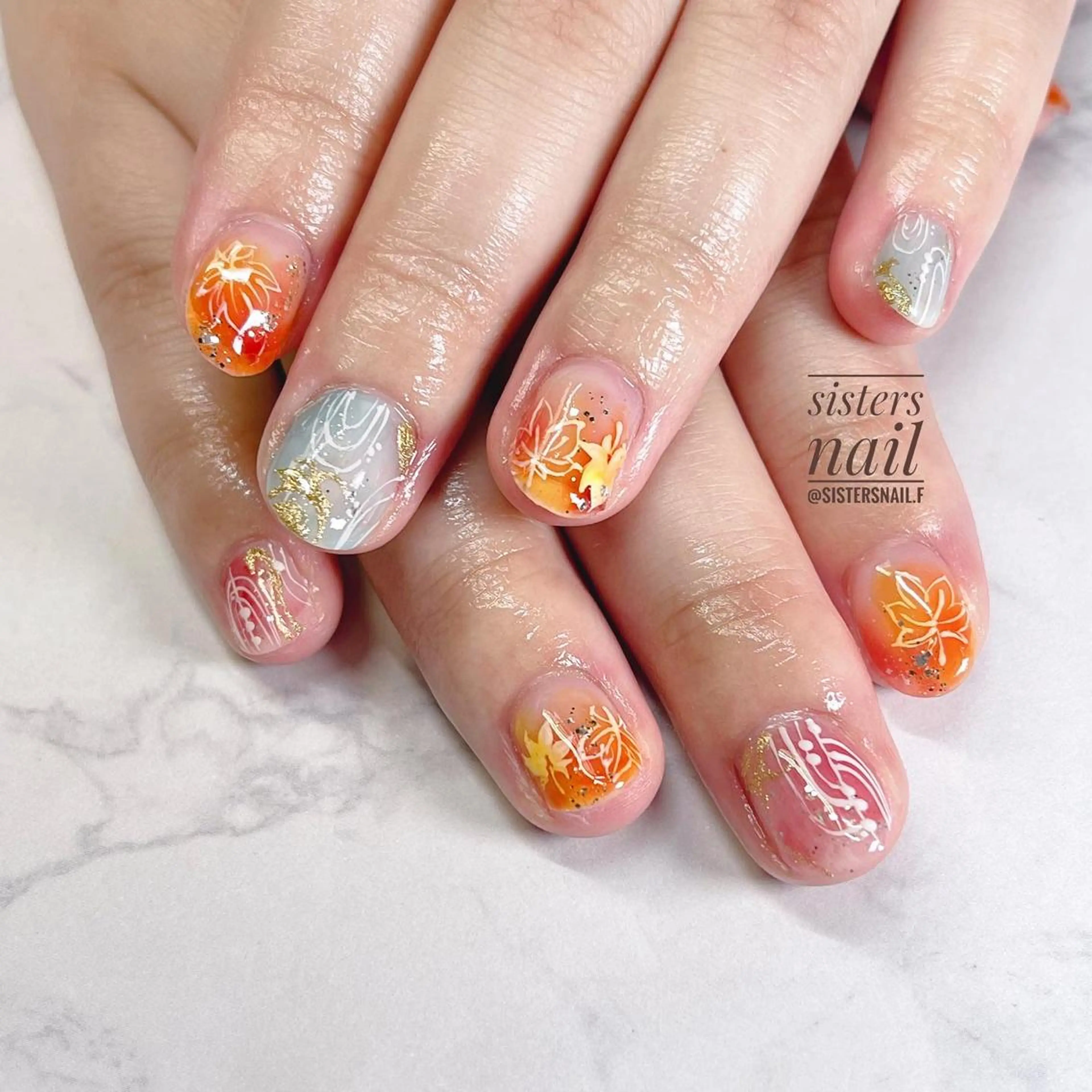 ネイル アートネイル 夏ネイル sisters nail.fのネイルデザイン