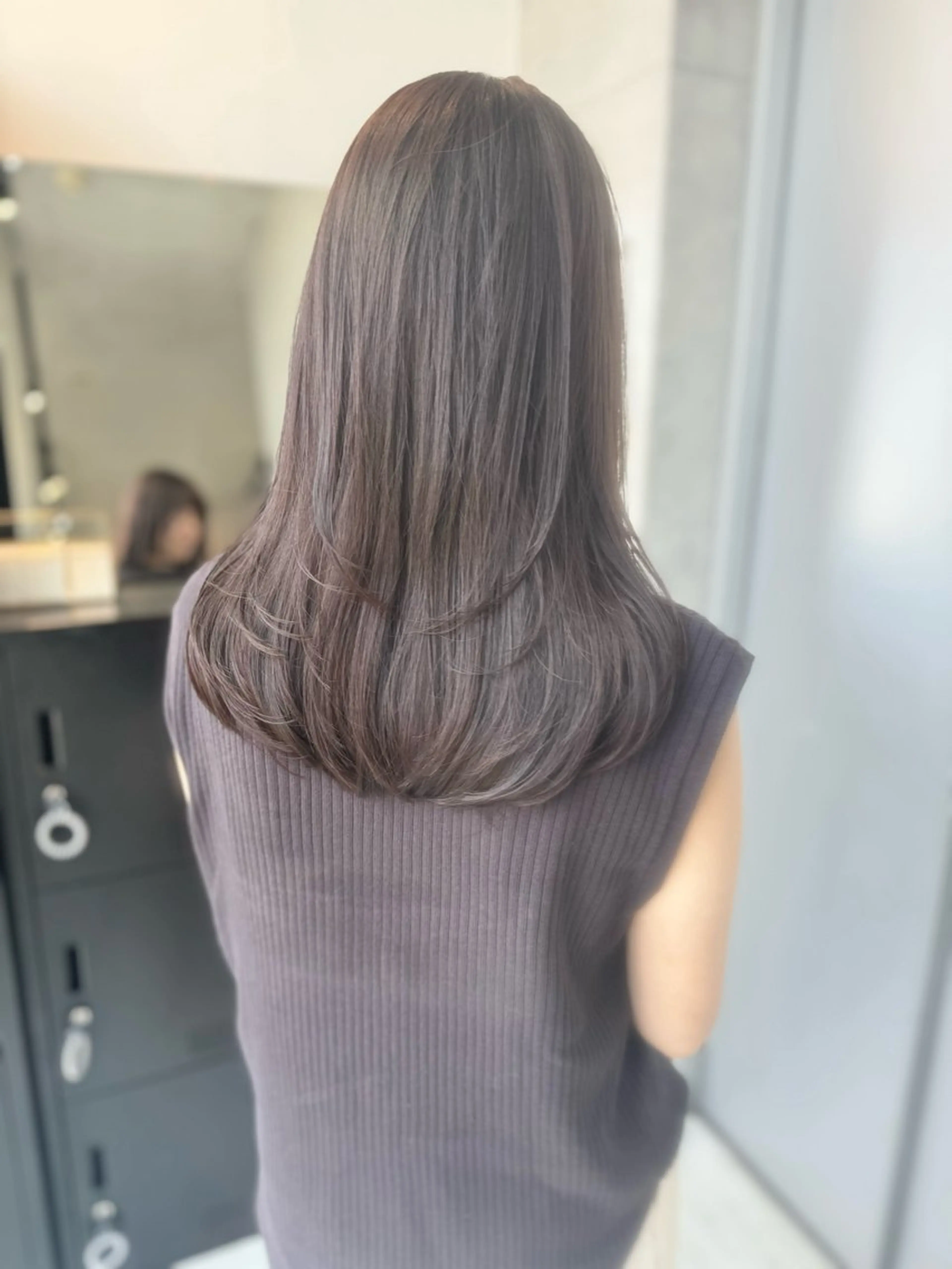 セミロング カラー パーマ ヘアアレンジ カット ヘアカラー トリートメント ヘアセット 透明感/オリーブ/ グレージュ/YUKAのヘアスタイル