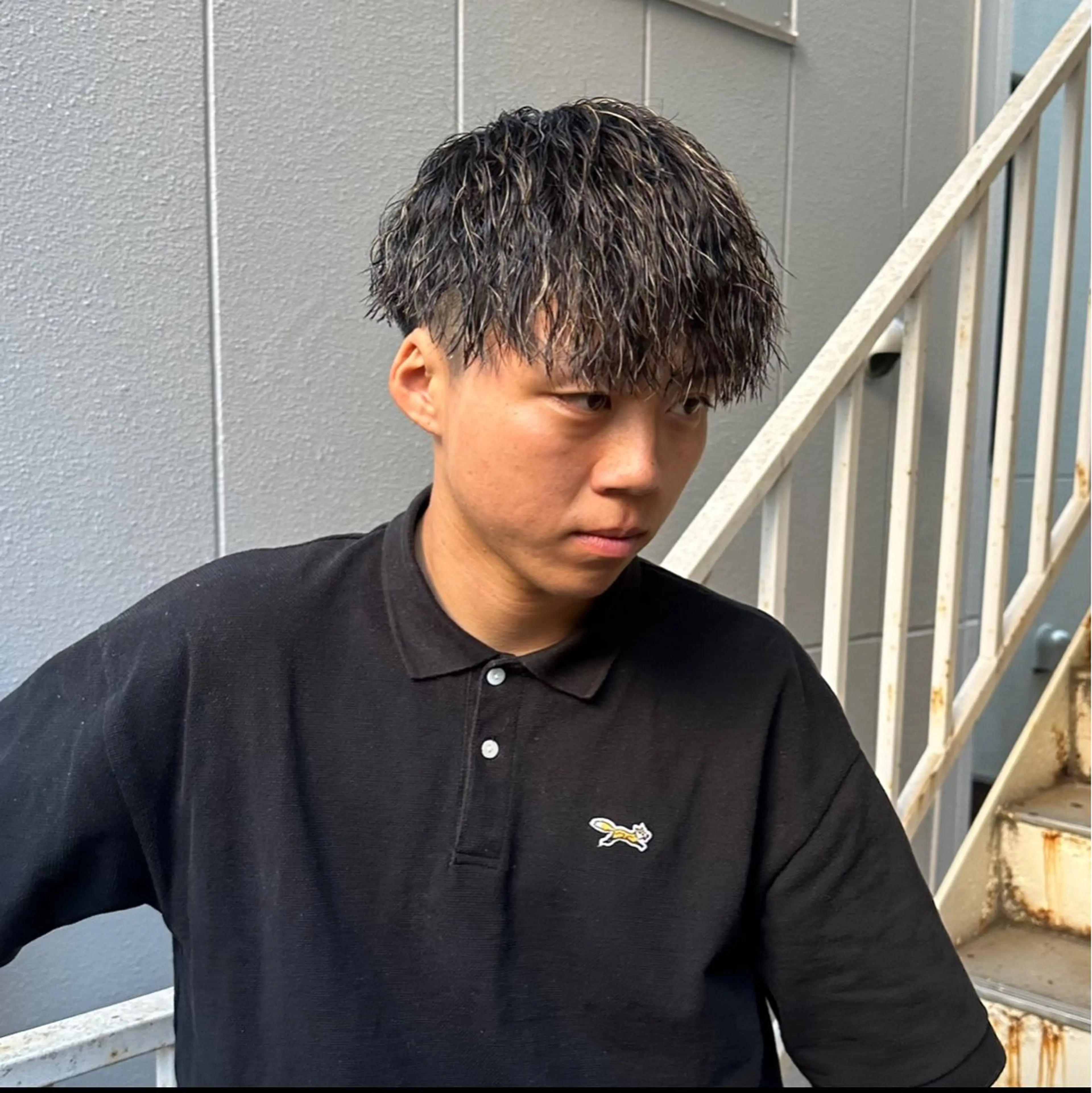 ミディアム パーマ メンズ ミディアムパーマ メンズパーマ パーマ職人 渡邊　優雅のヘアスタイル
