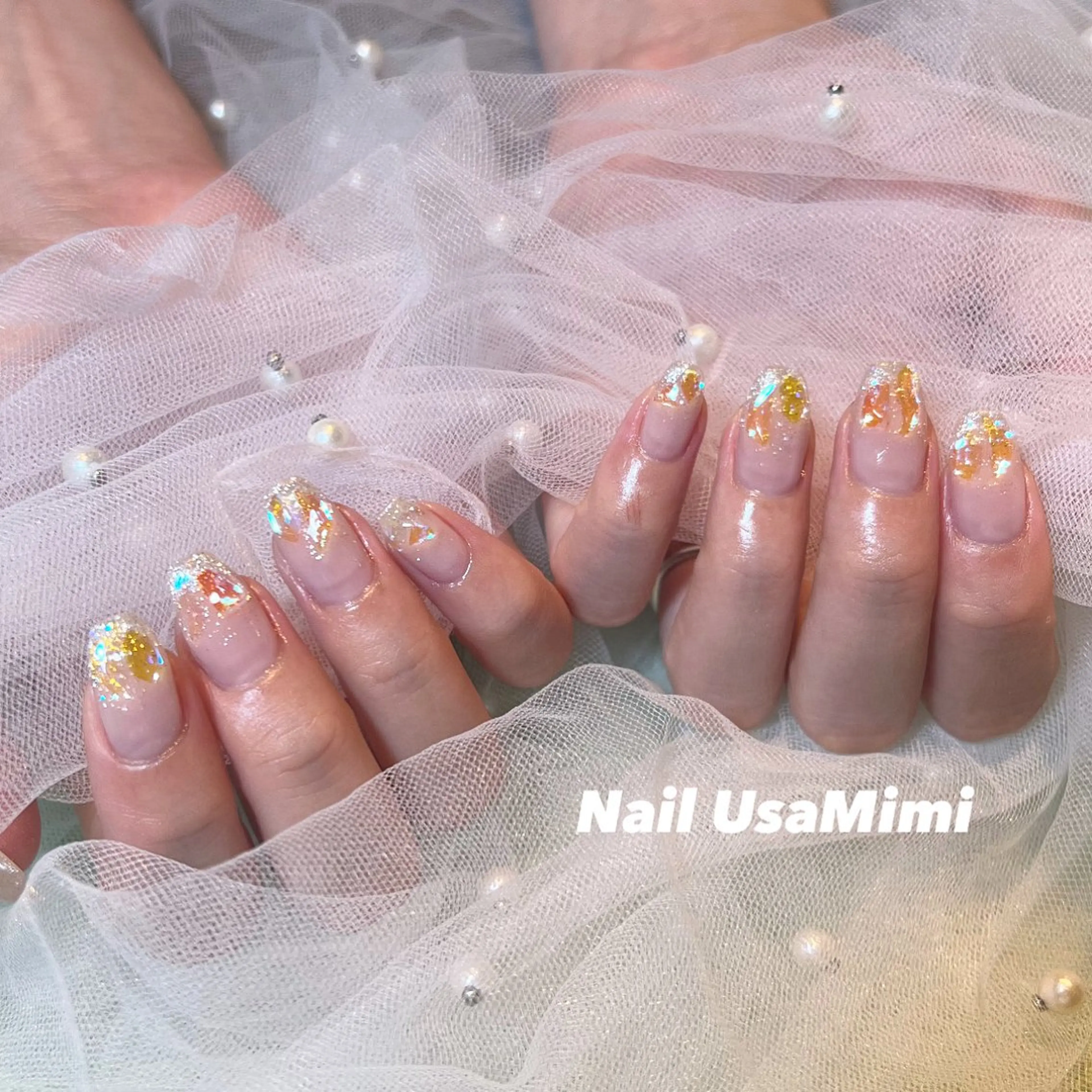 ネイル アートネイル オーロラネイル チークネイル フレンチネイル ジェルネイル 本町NailUsa Mimi RIKOのネイルデザイン