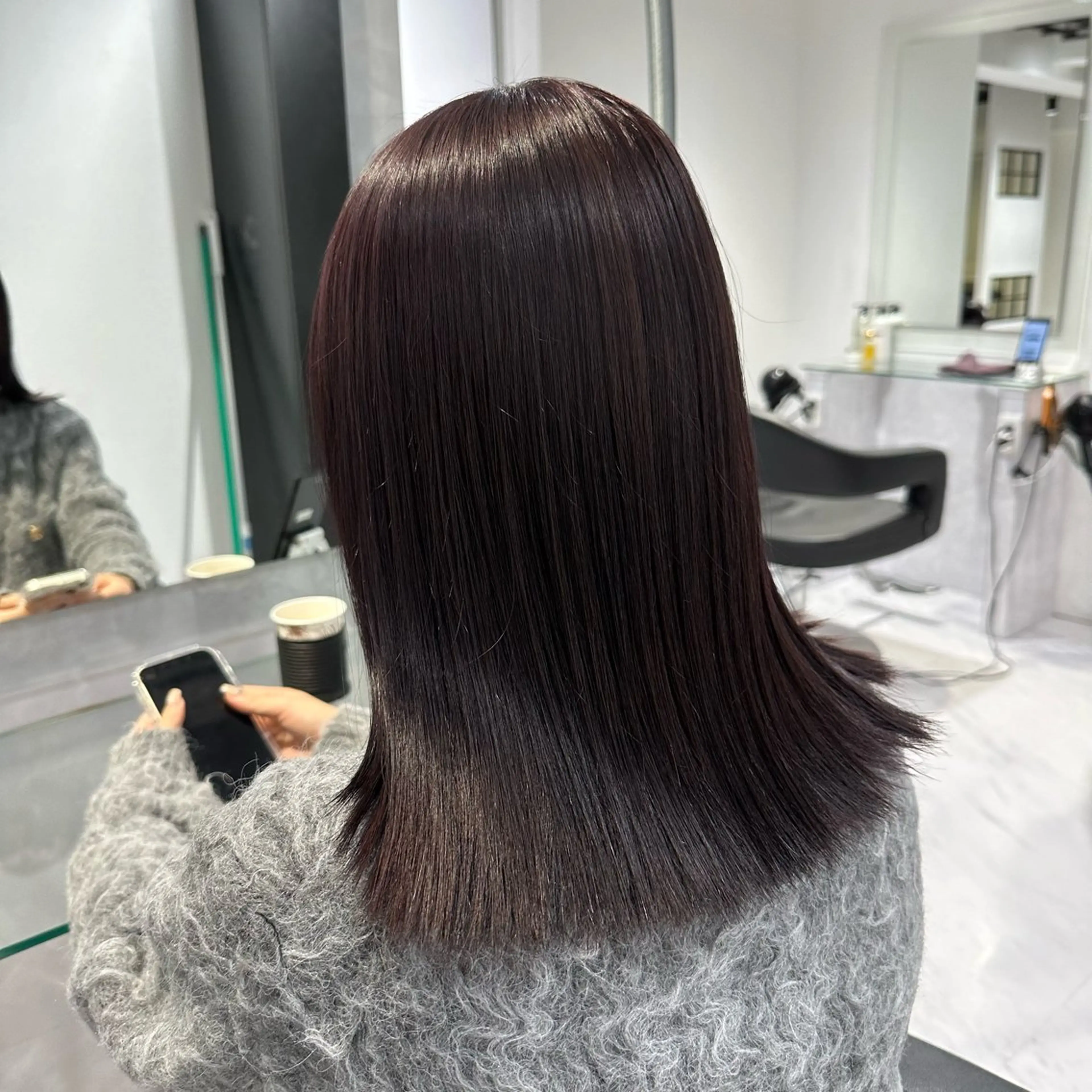 ミディアム カラー ヘアアレンジ カット ヘアカラー トリートメント ヘッドスパ ヘアセット 透明感ラベンダー💗 SHOのヘアスタイル