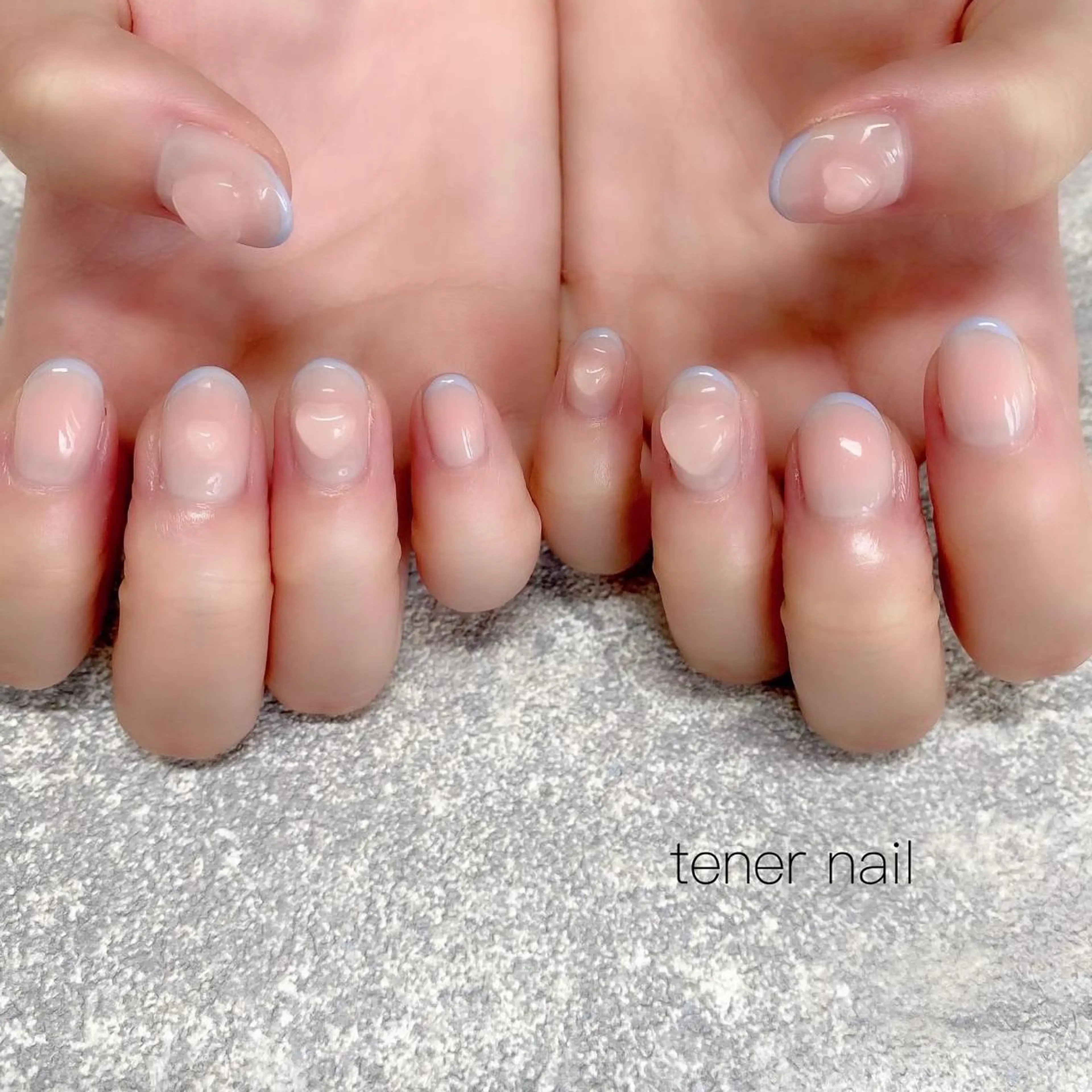 ネイル チークネイル フレンチネイル ハート UVネイル tener  nail  テネルネイル所属・テネルネイル tener nailのネイルデザイン