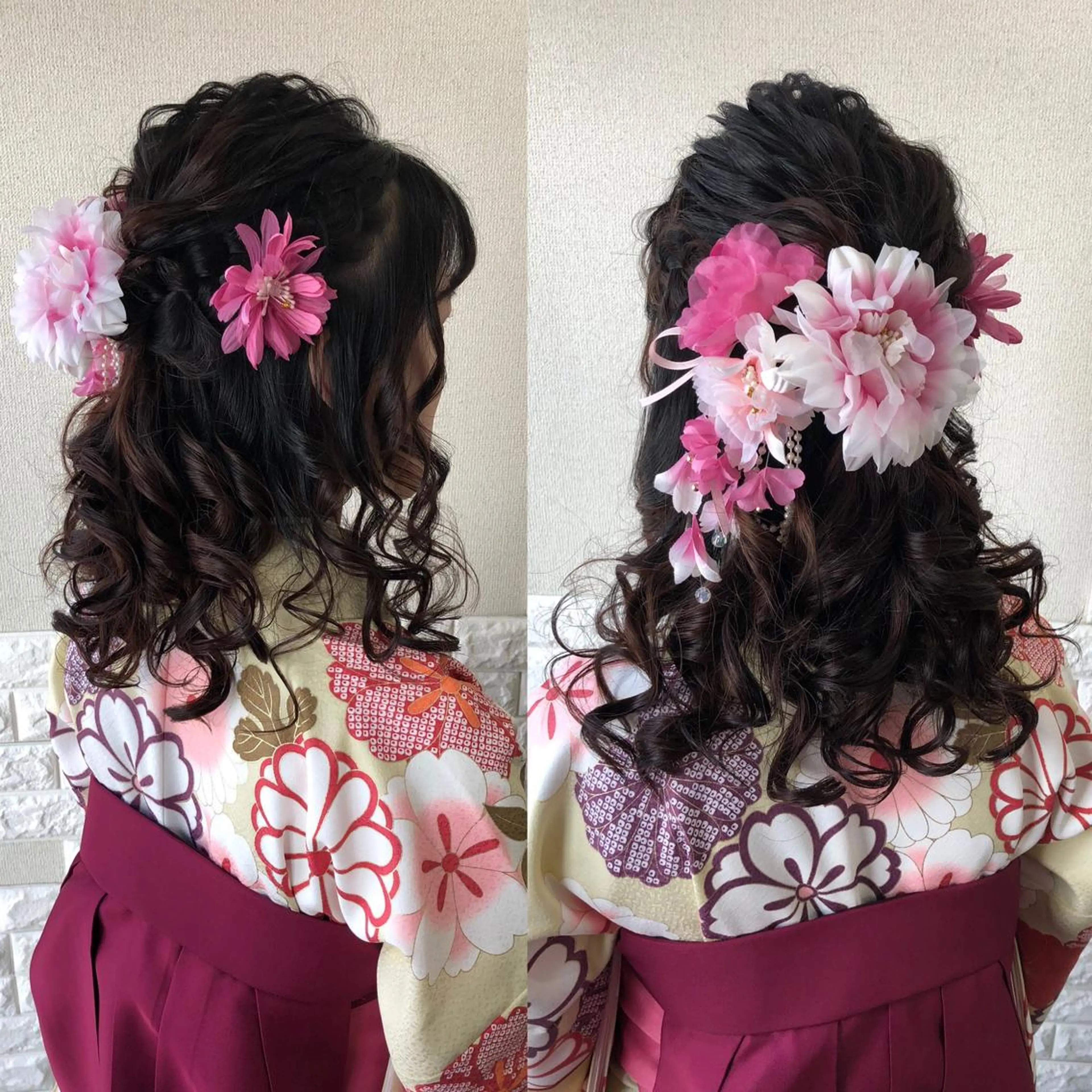 セミロング ヘアアレンジ 卒業式のヘアスタイル 着付け 角田 安のヘアスタイル