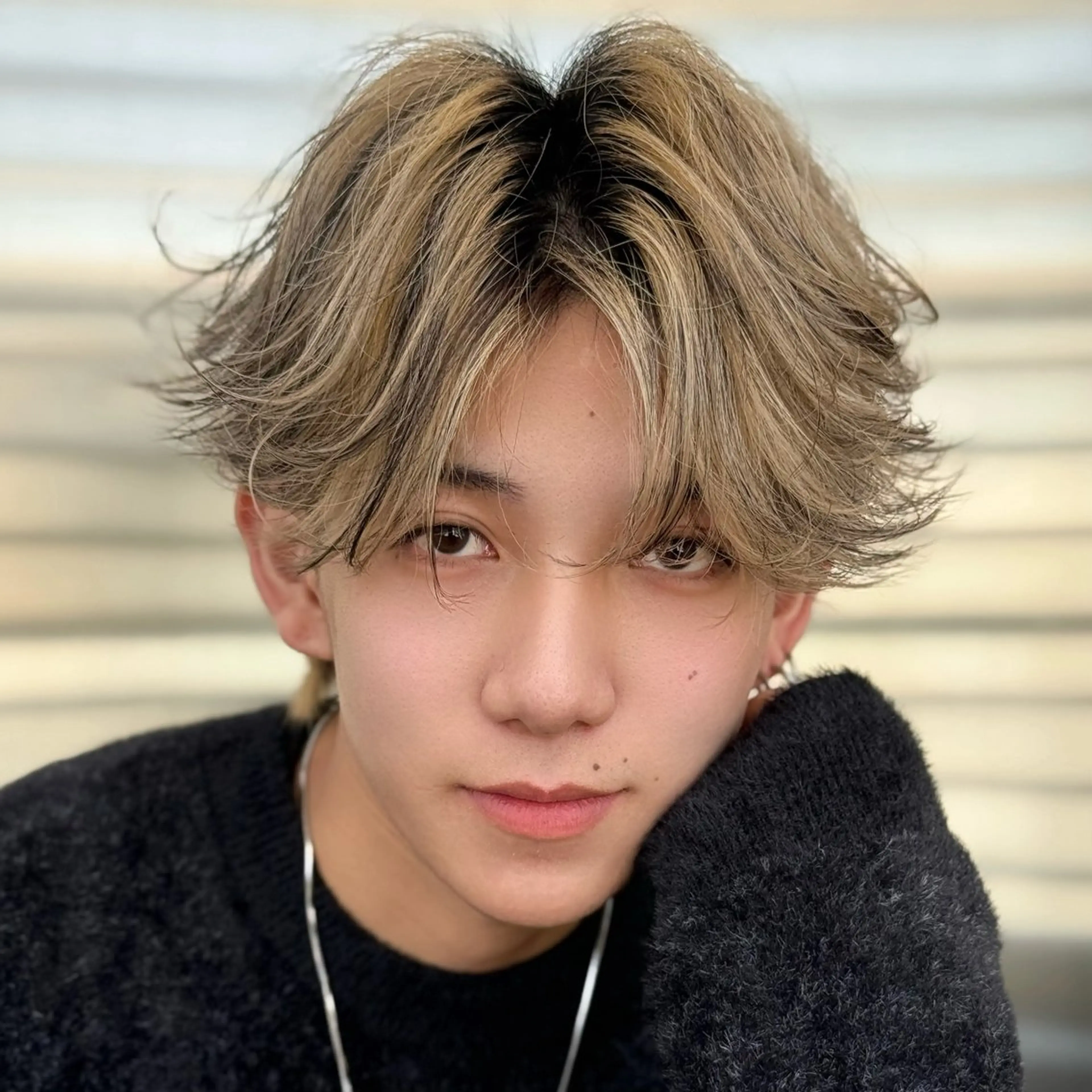 ミディアム カラー パーマ メンズ ヘアカラー メンズZina代表 田端 麗治のヘアスタイル