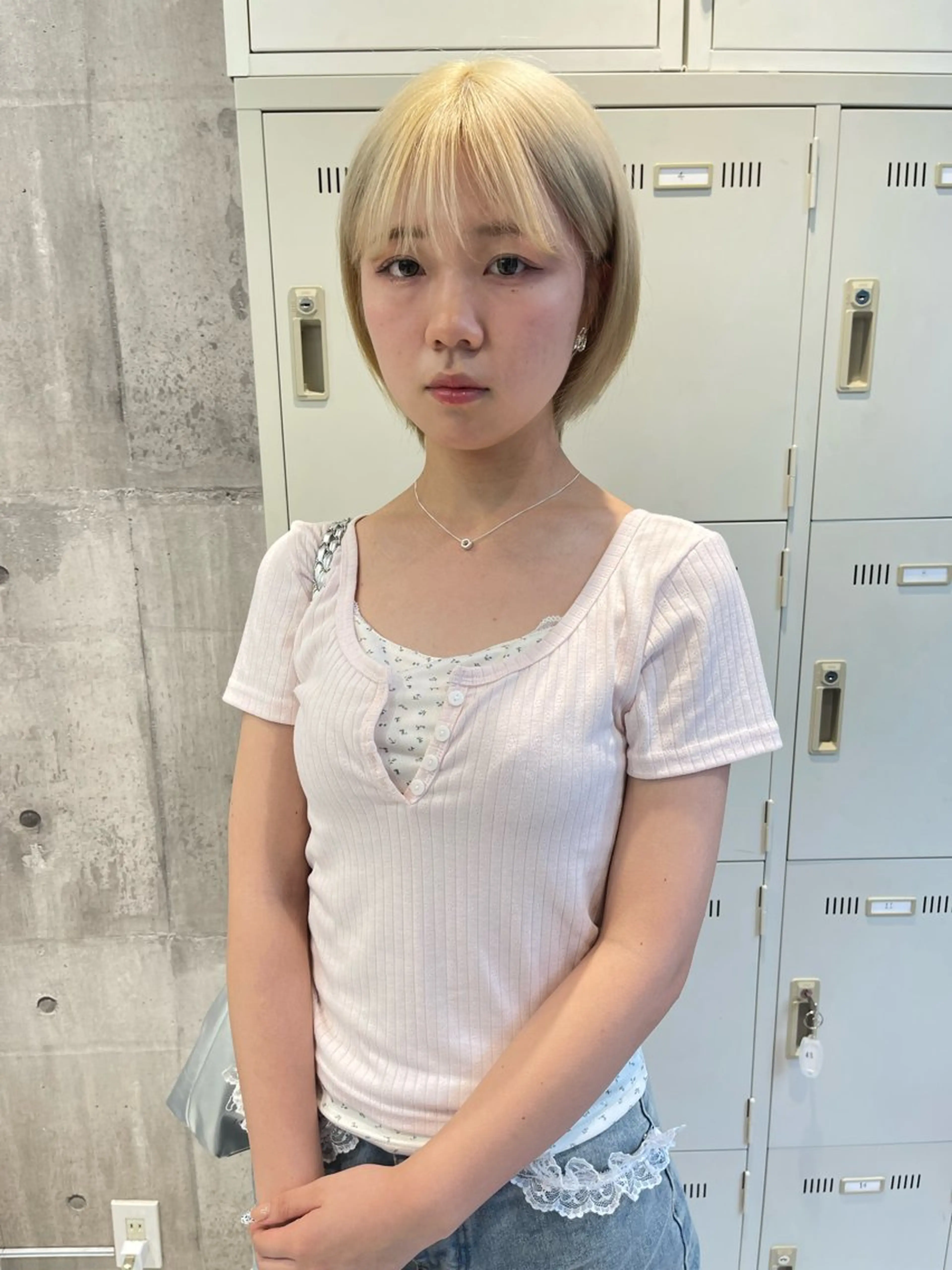 ショート カラー ヘアカラー トリートメント TENSHO ハイトーン 原宿のヘアスタイル