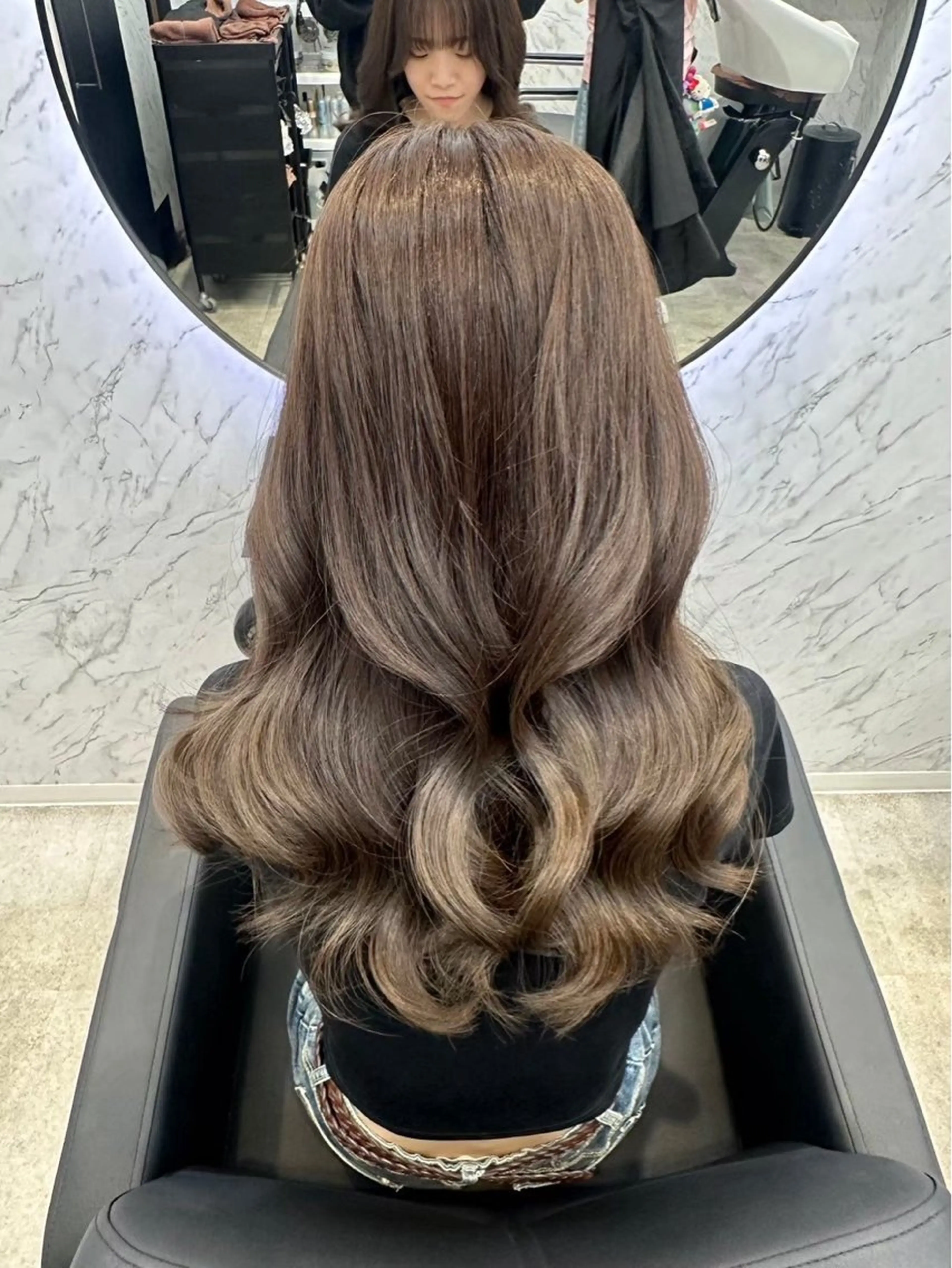ロング カラー ブラウンカラー ヘアカラー hair salon dot. mooda 韓国風サロン 町田店所属・韓国風ヘア🎀🩶 /♡𝓝𝓸𝓪♡のヘアスタイル