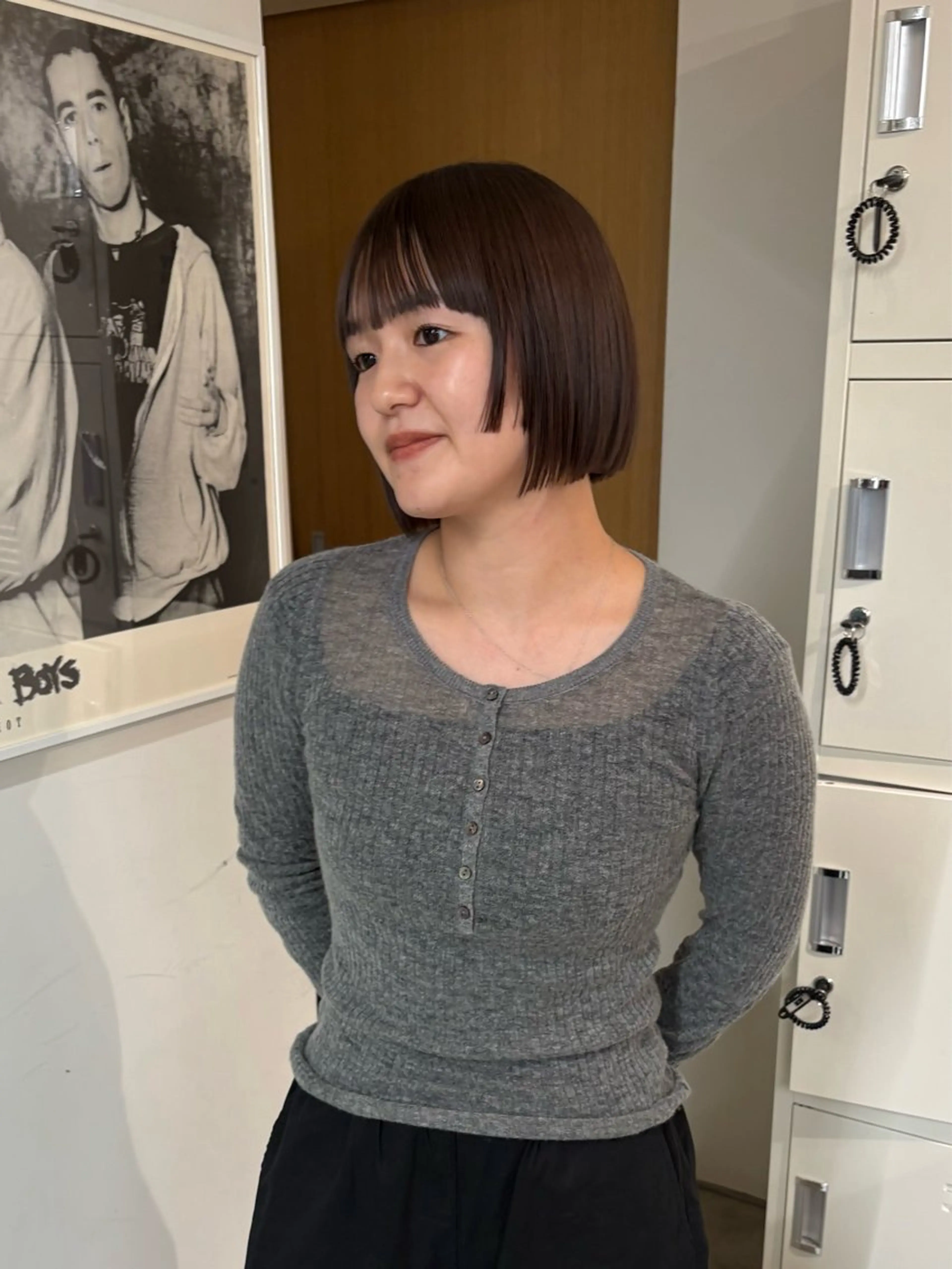 ショート ボブ 顔まわりレイヤー 髪質改善 レイヤーカット トリートメント カット ヘアカラー トリートメント MARI ｟津田沼駅｠のヘアスタイル