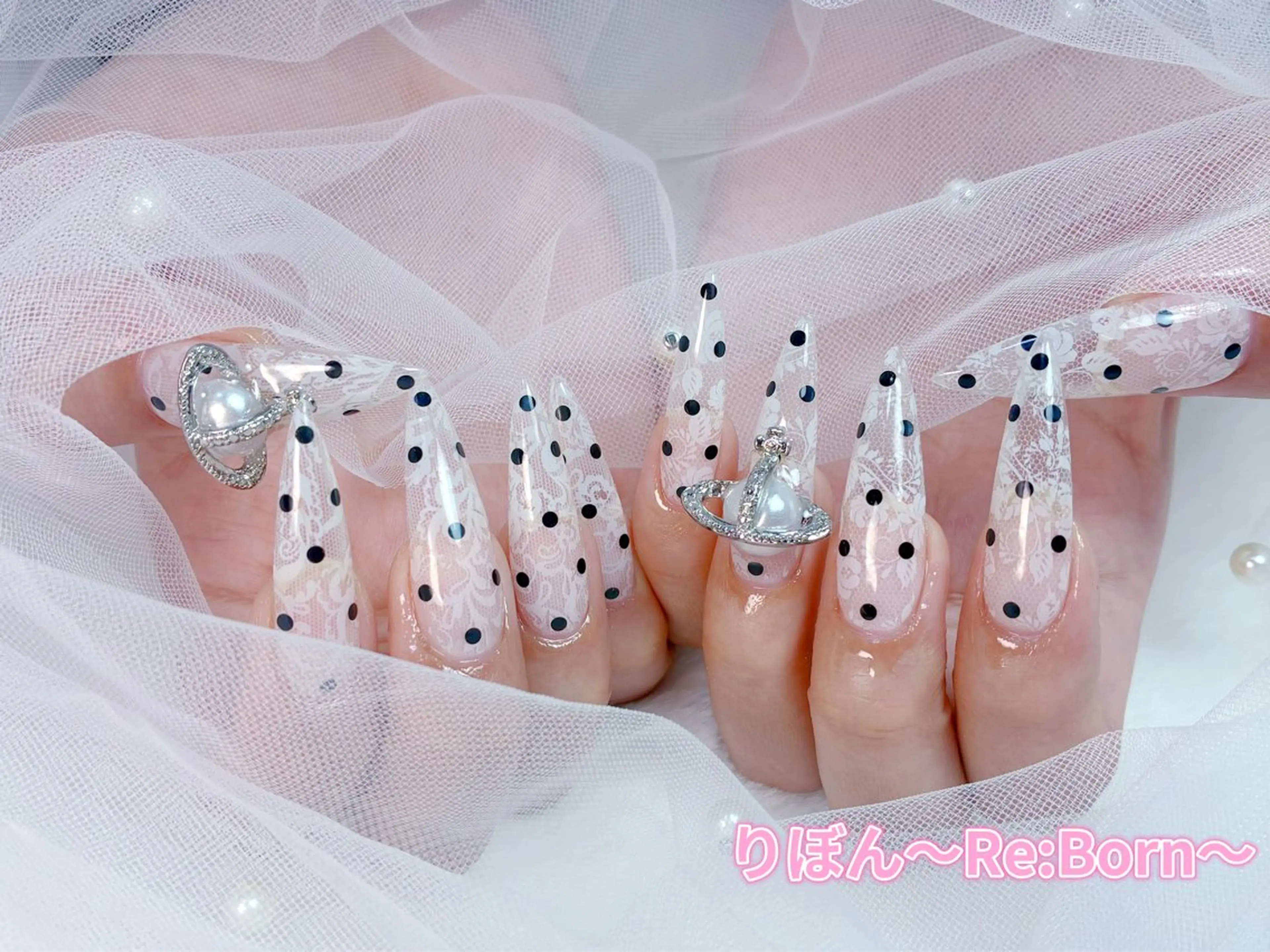 ロング りぼん Re:Bonrのネイルデザイン