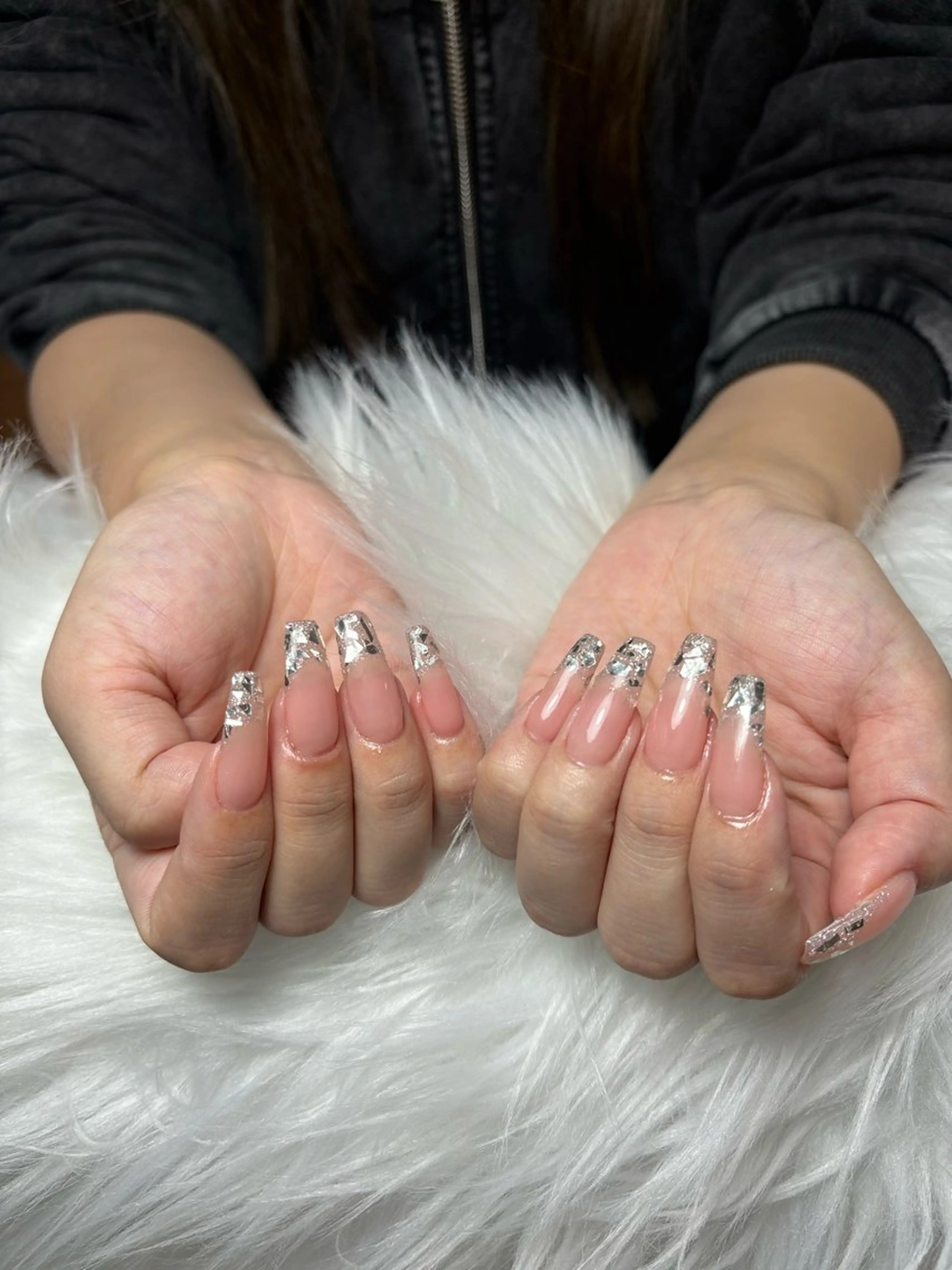 ネイル アートネイル 長さ出し ジェルネイル マグネットネイル ニュアンスネイル なな_ CloudyChanのネイルデザイン