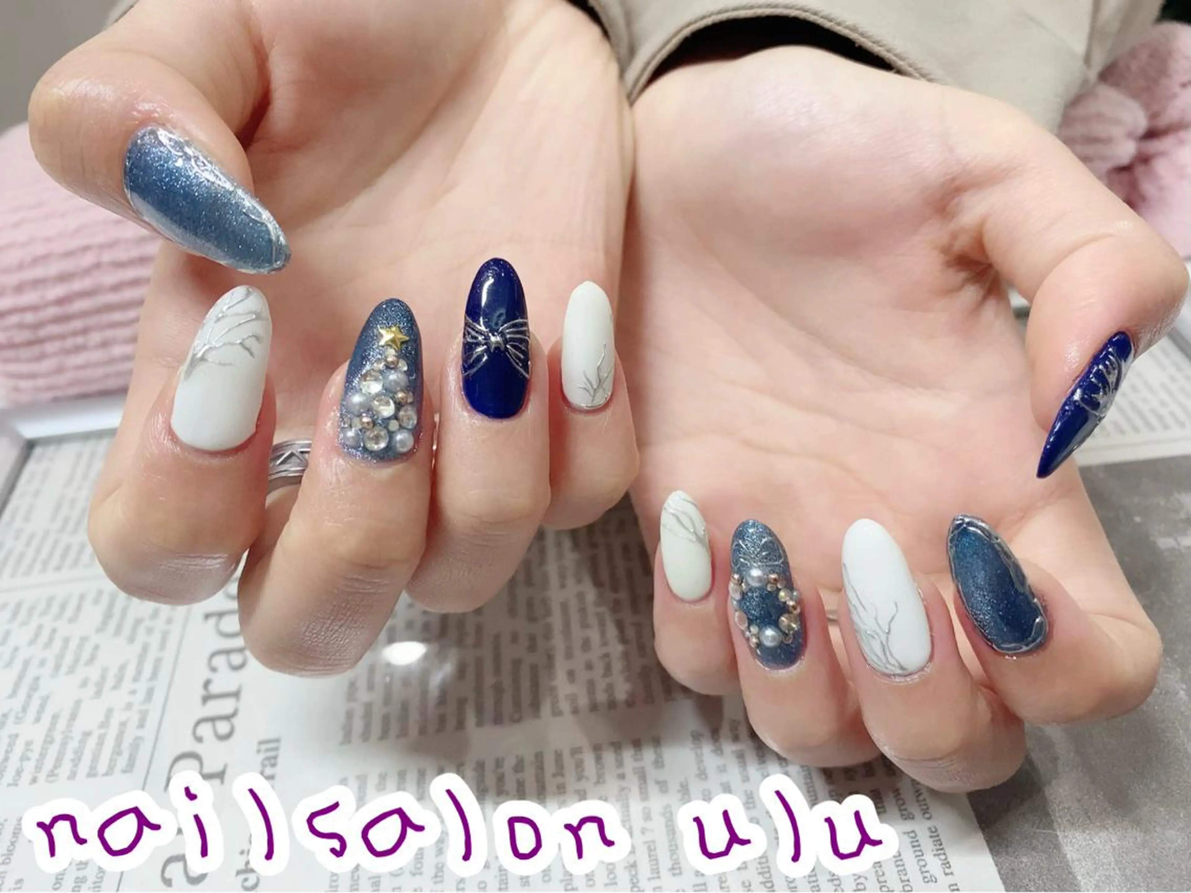 ロング ネイル アートネイル nail salon uluのネイルデザイン