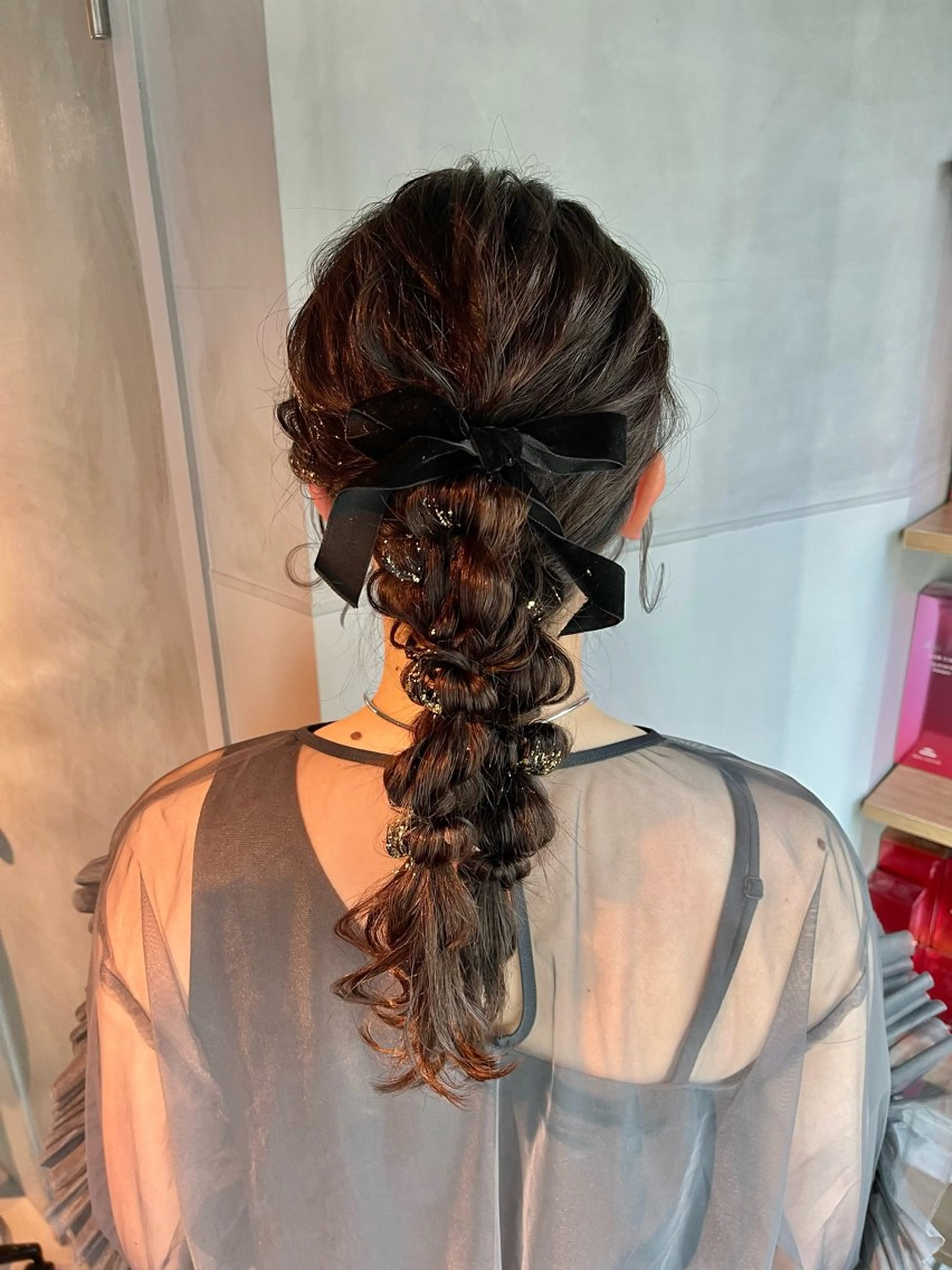 ヘアアレンジ ポニーテール 結婚式・ブライダル 卒業式のヘアスタイル ヘアセット charm《銀座》 ヘアセット/縮毛矯正のヘアスタイル